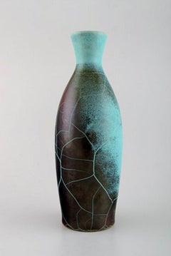 Richard Uhlemeyer, German Ceramist. Pottery Pitcher, Beautiful Crackled Glaze