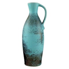 Richard Uhlemeyer, German Ceramist. Pottery Pitcher, Beautiful Crackled Glaze