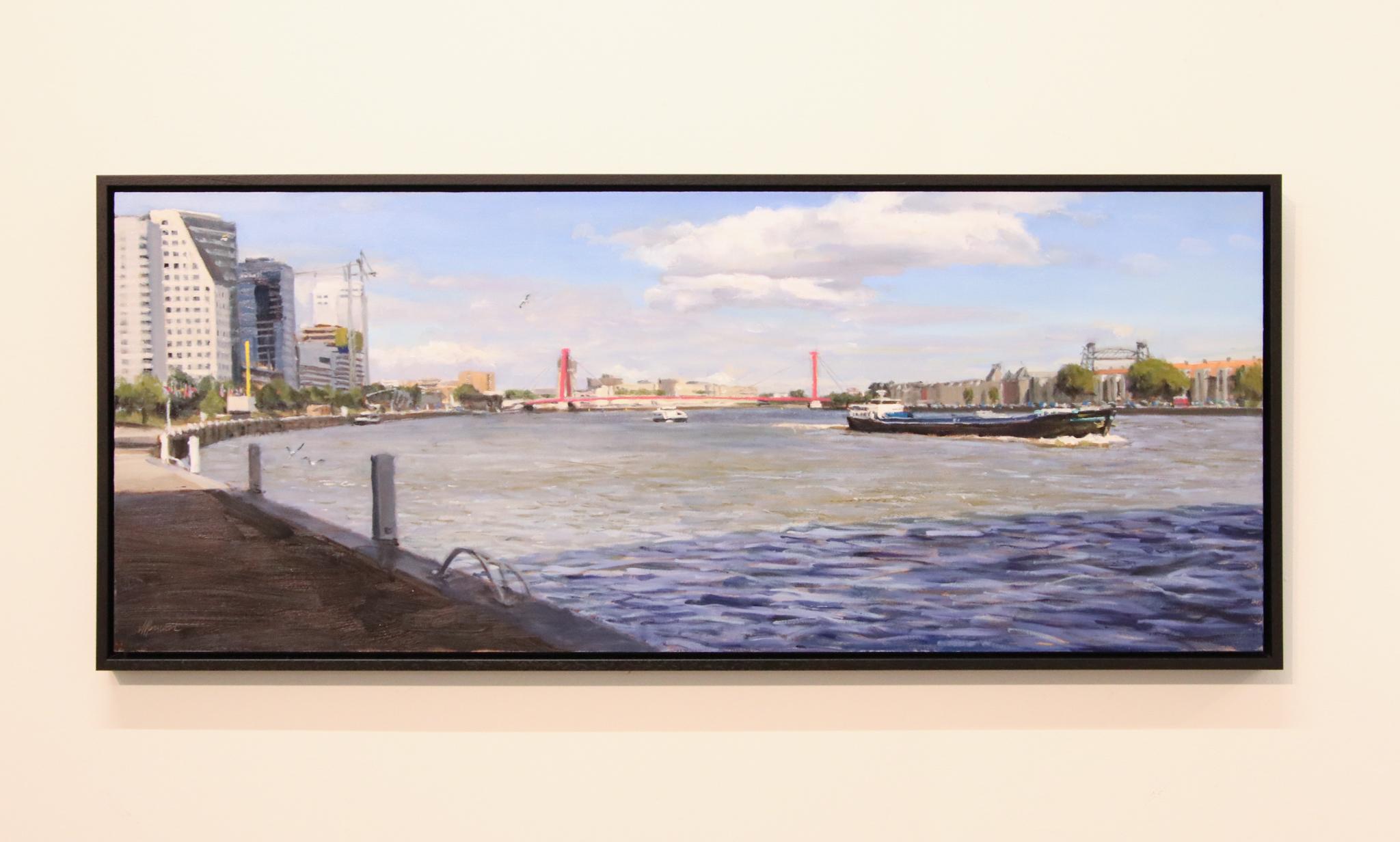 Rotterdam - 21st Century Contemporary Cityscape of the famous Dutch Portcity - Painting by Richard van Mensvoort