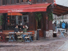 Van Daele - 21st Century Contemporary Oil Painting of a City Cafe in Amsterdam