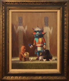 Untitled Kachina Doll Still Life by Richard Vernon Goetz; Framed, 27.5" x 23.25"