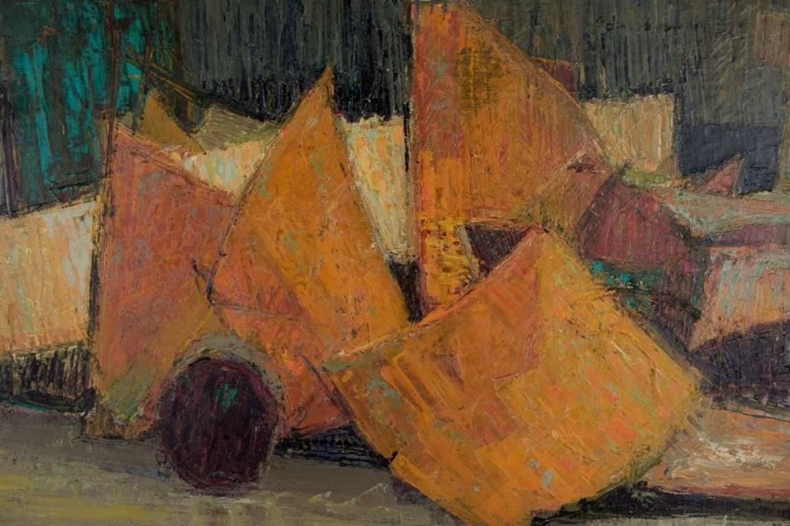 Richard Vilhelm Petersen, dänischer Künstler. Öl auf Leinwand. Abstrakte Zusammensetzung. (Moderne) im Angebot