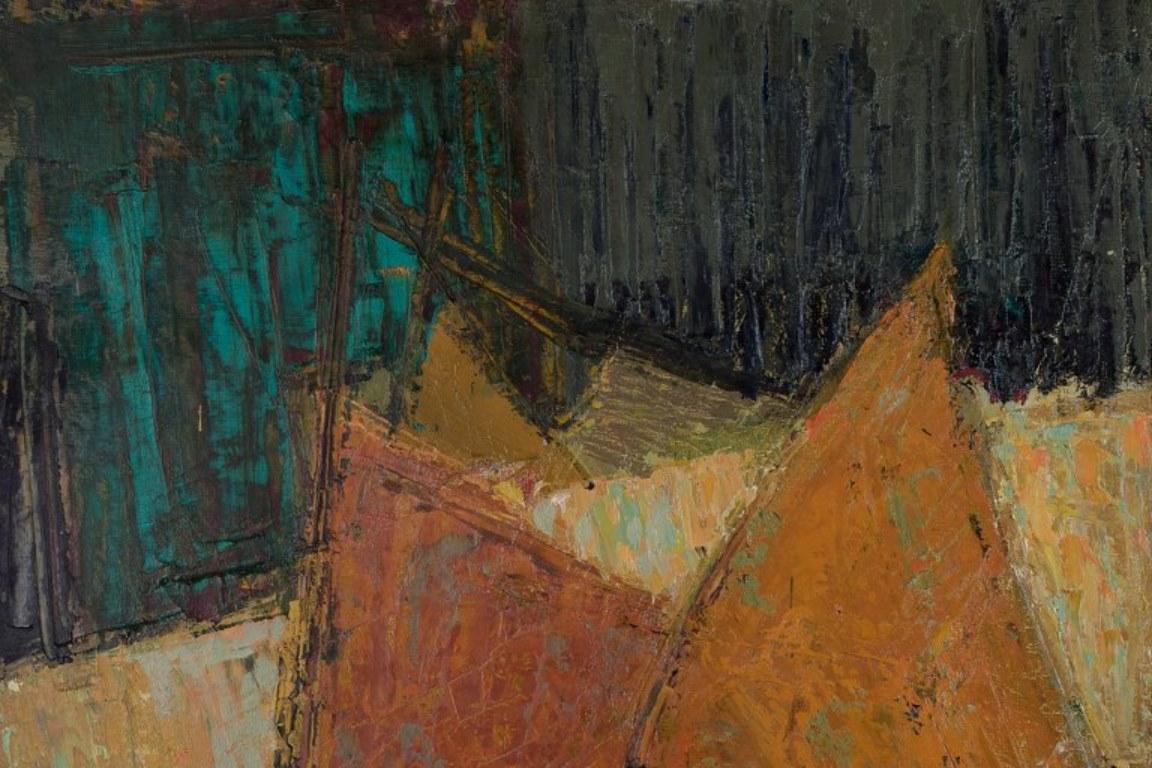 Richard Vilhelm Petersen, dänischer Künstler. Öl auf Leinwand. Abstrakte Zusammensetzung. (Dänisch) im Angebot