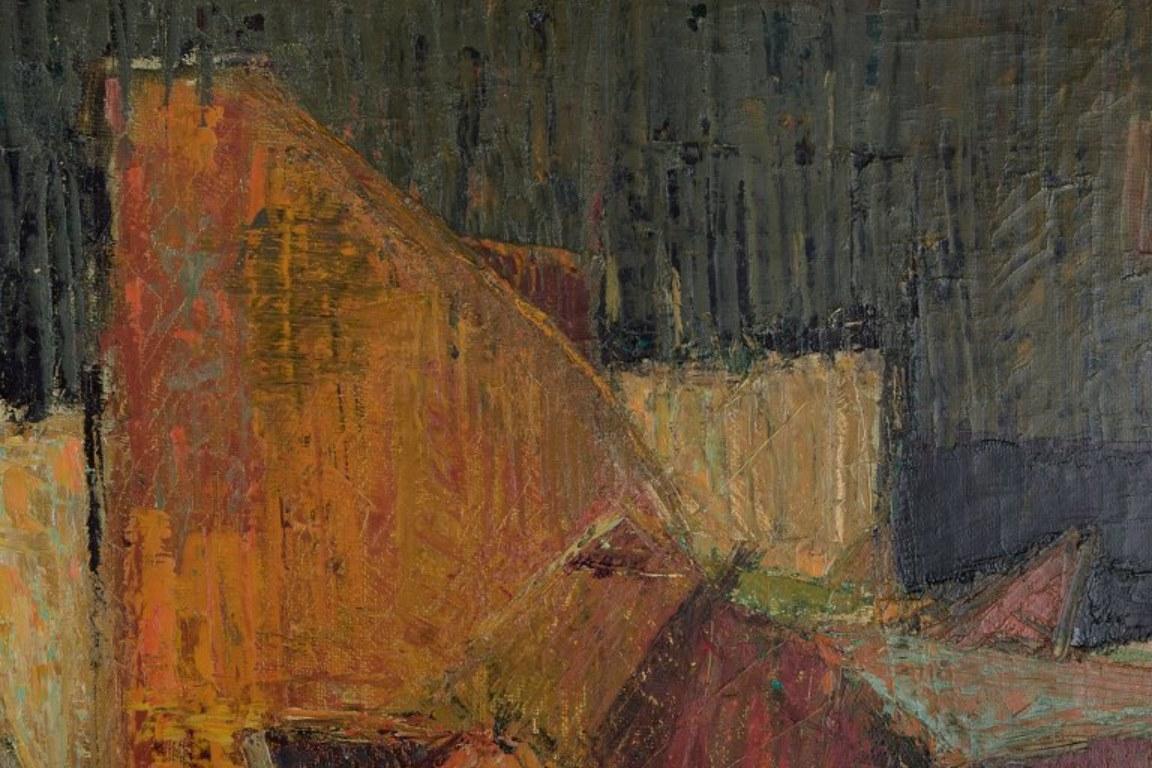 Richard Vilhelm Petersen, dänischer Künstler. Öl auf Leinwand. Abstrakte Zusammensetzung. im Zustand „Hervorragend“ im Angebot in København, Copenhagen
