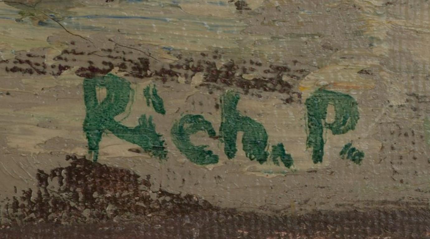 Richard Vilhelm Petersen, dänischer Künstler. Öl auf Leinwand. Abstrakte Zusammensetzung. im Angebot 1
