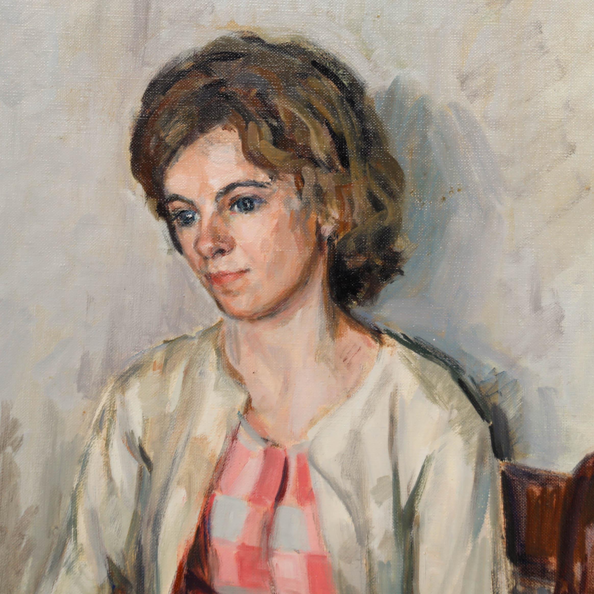 Richard Walker  - 1960 Olio, Ritratto di Gillian 3