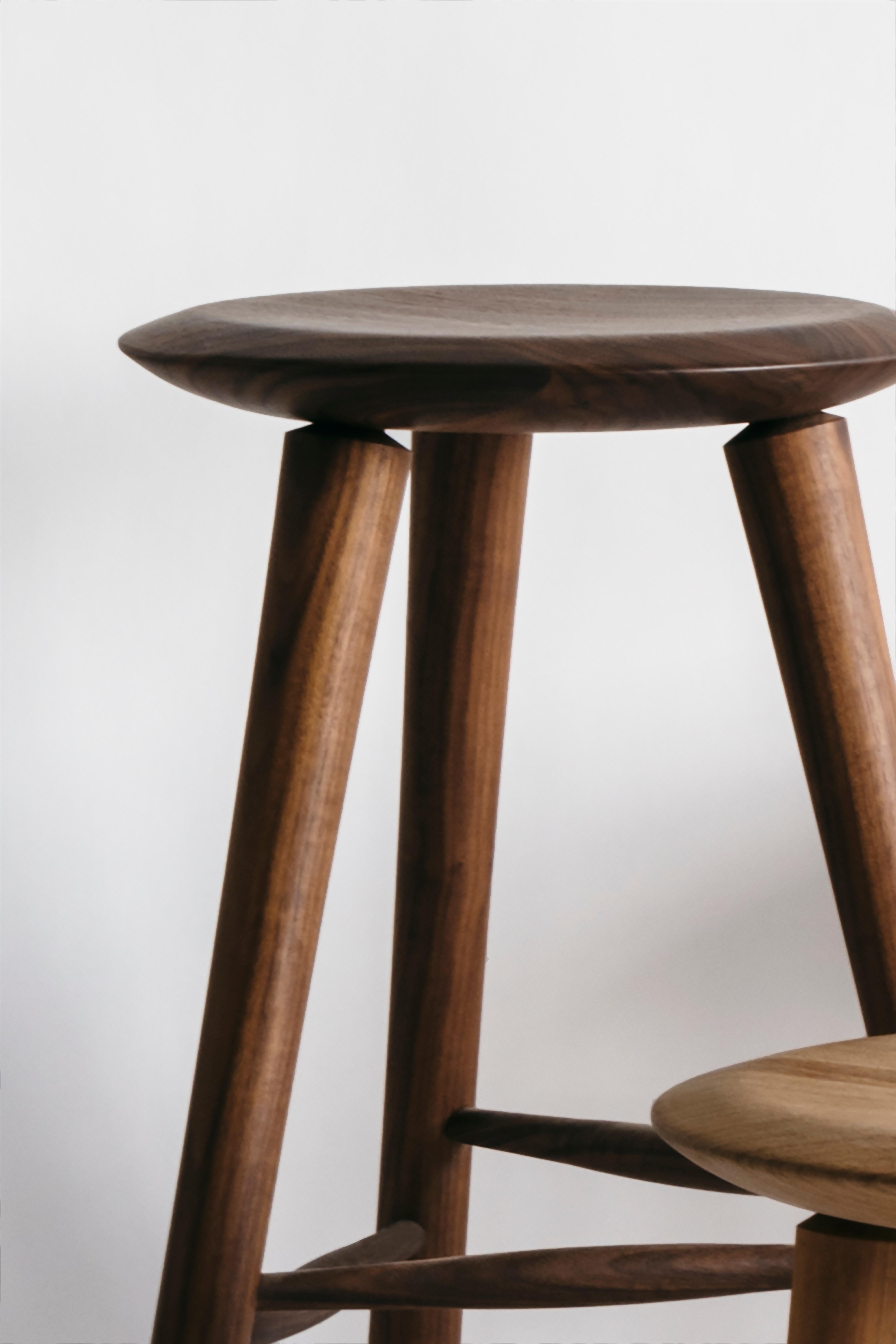 Modern Richard Watson Fawn Stool Walnut, Bar Height For Sale