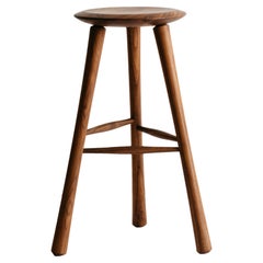 Tabouret en noyer et fauve de Richard Watson, hauteur de comptoir