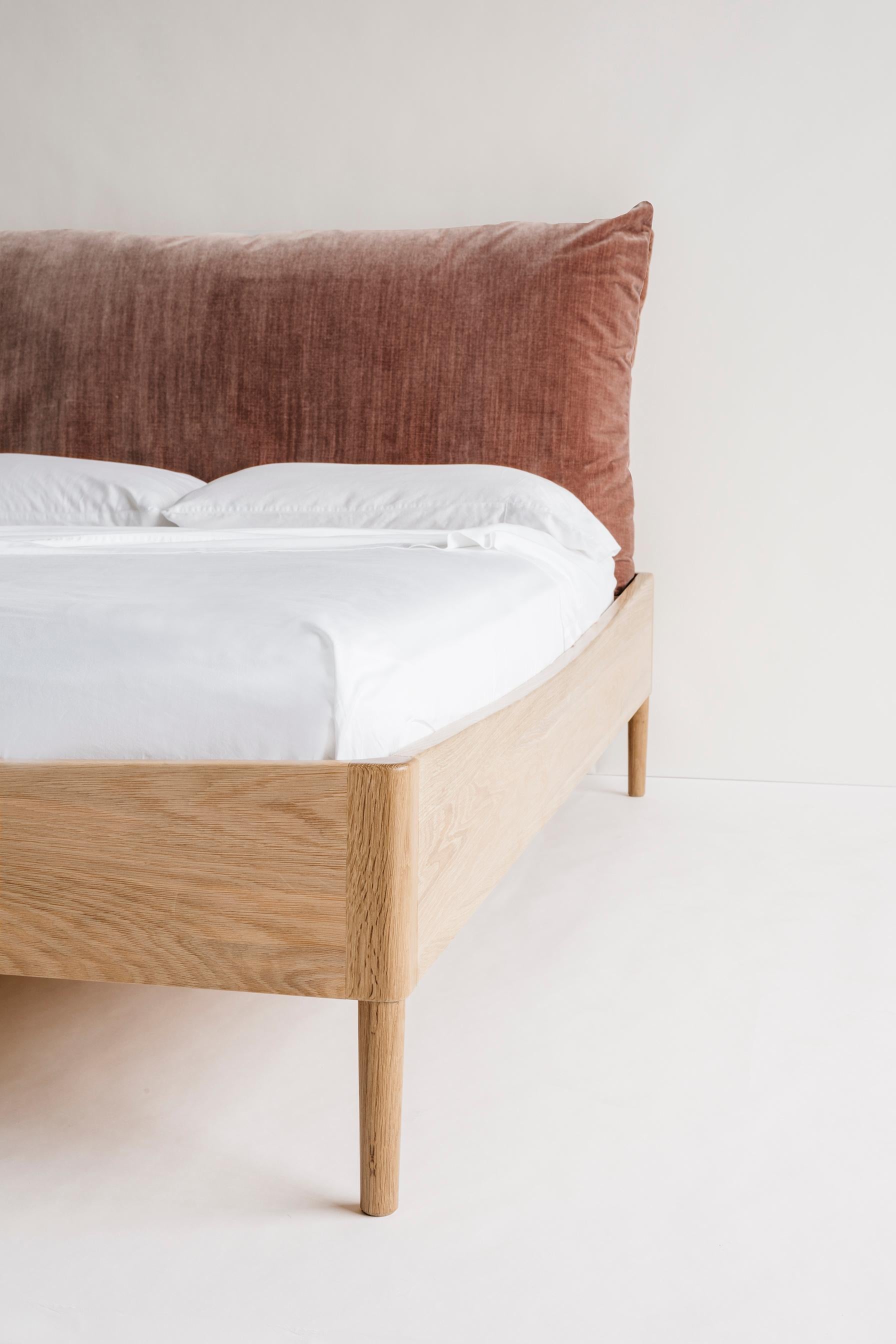 The Richard Watson frame and pillow bed was designed in pursuit of comfort and the perfect reading spot - the way the pillow sits in its frame, the height of the pillow in relation to the body, and the delicate balance of sturdiness and softness.