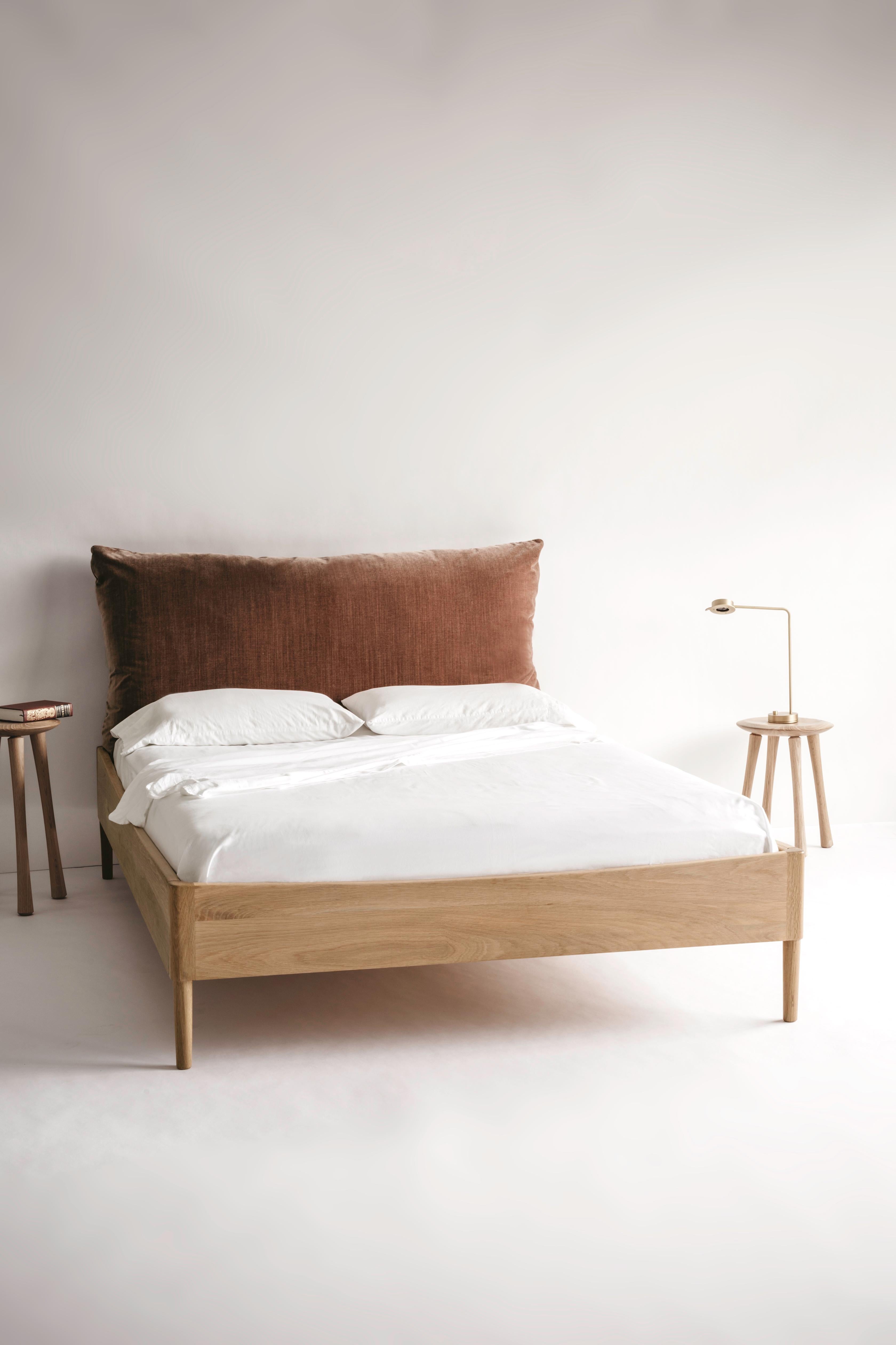 oak watson upholstered bed