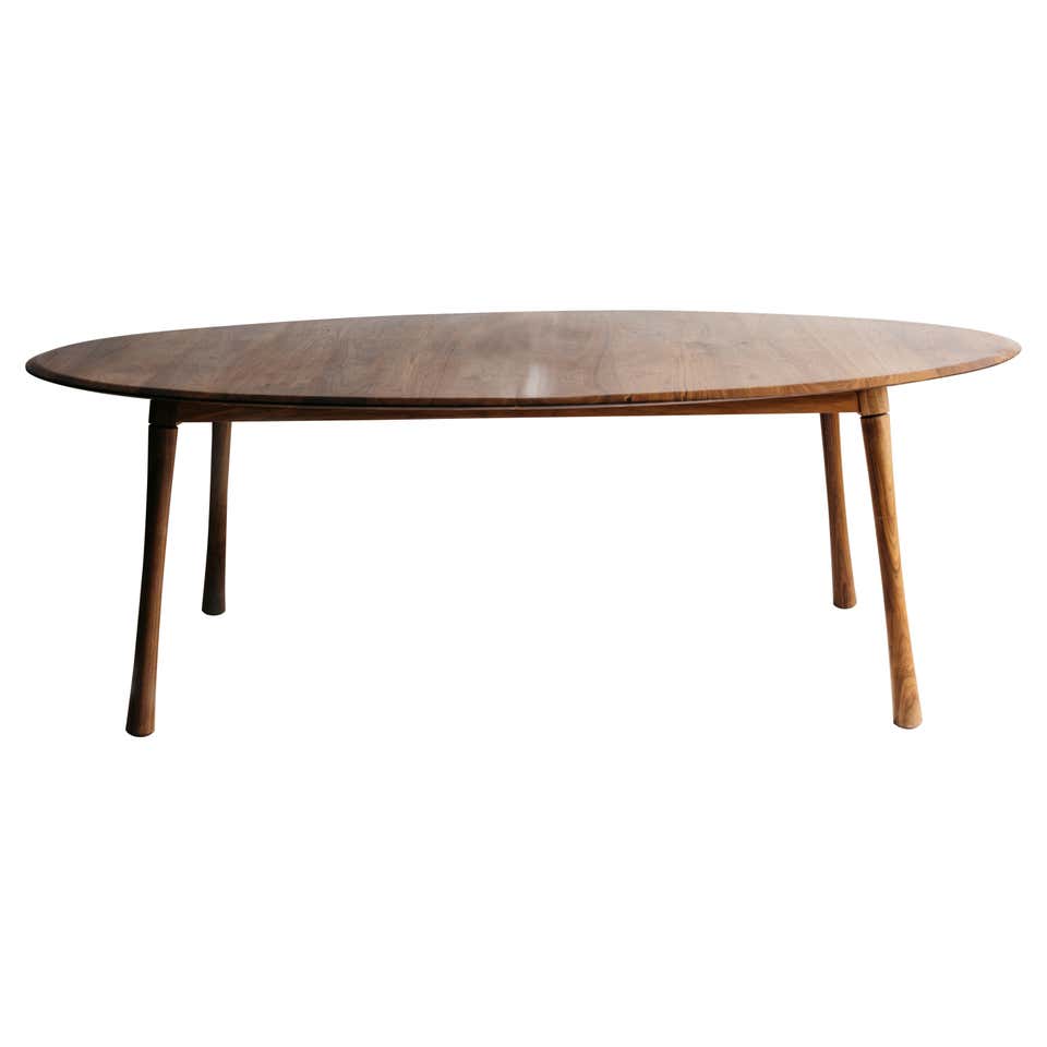 EARL Walnut Pill top bullnose edge Palang Dining Table For Sale at ...