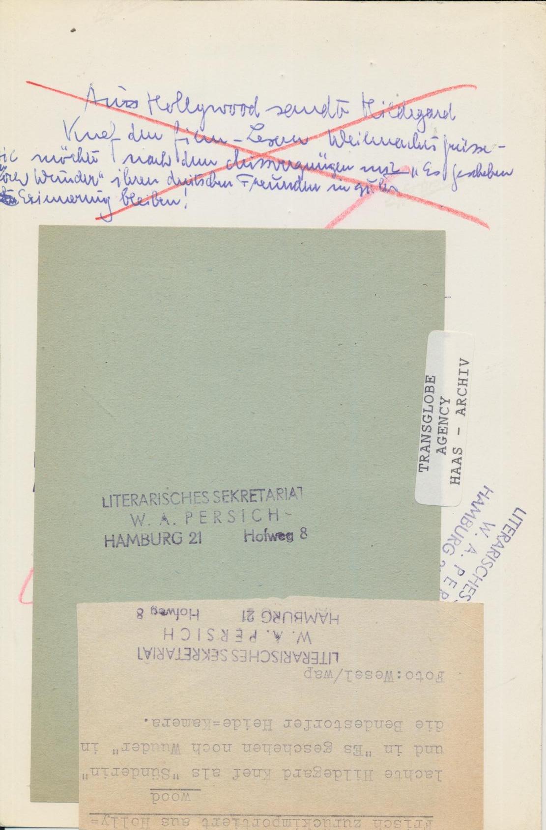 Richard Wesel – Film Still – Hildegard Knef, 1951 – Vintage Print For Sale 1