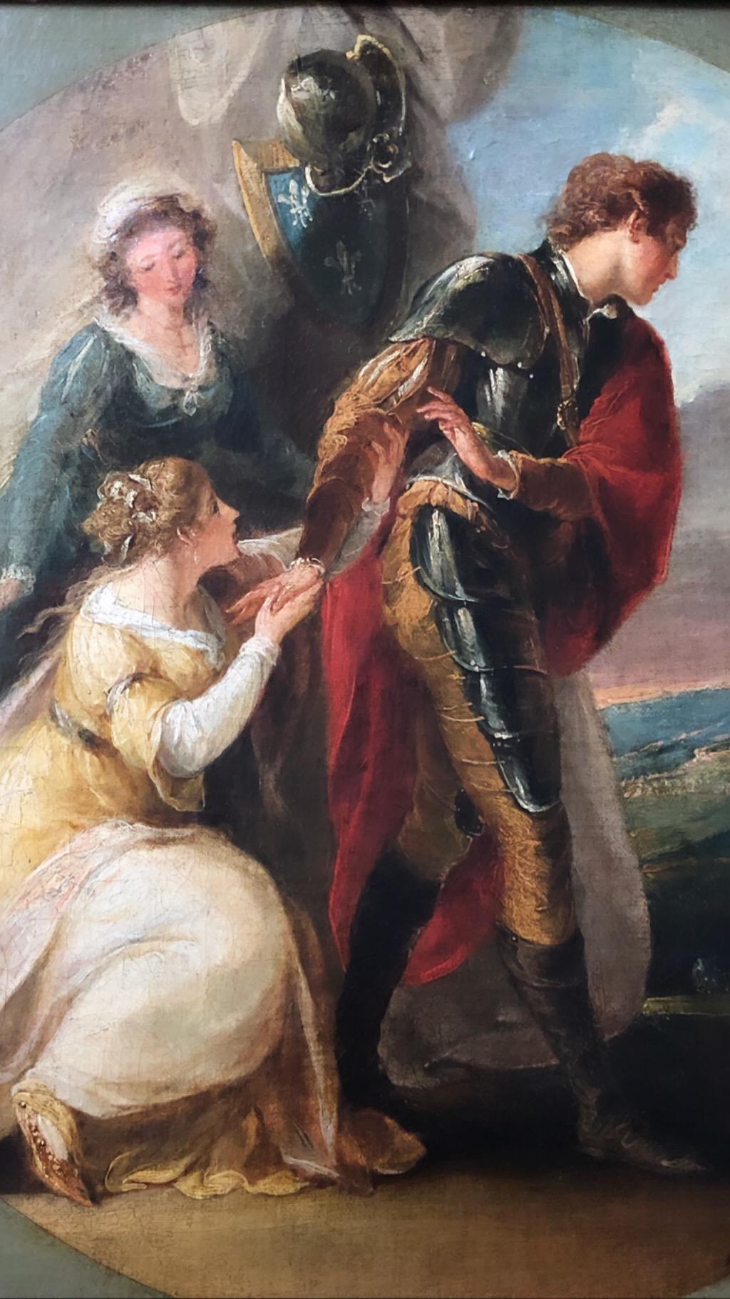 painting of knight and maiden