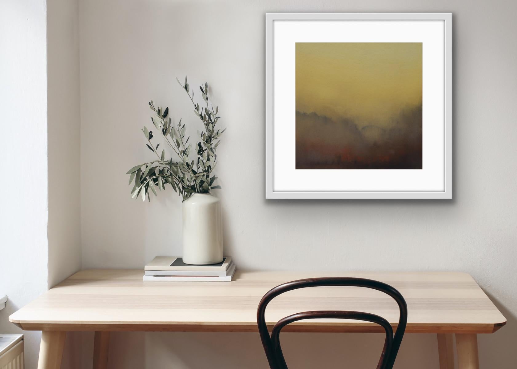 Unbearable Lightness I, art original, pastel à l'huile sur papier, paysage, abstrait en vente 6