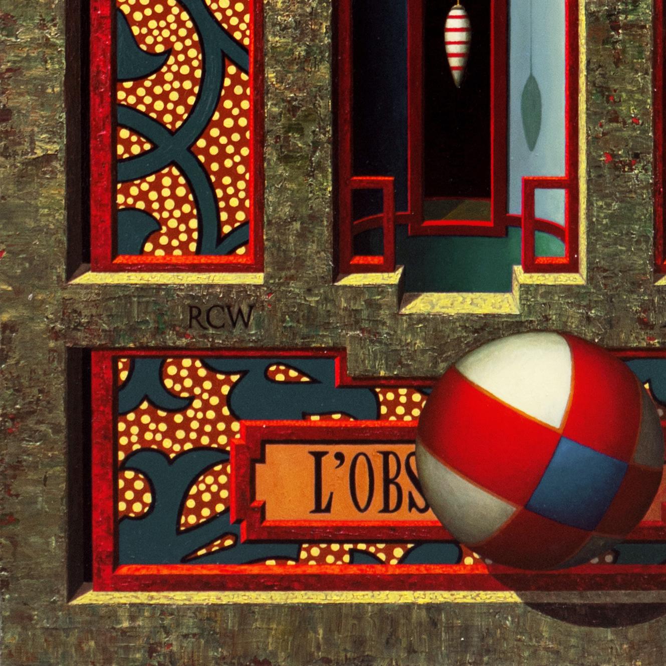 'L'Obscurité', Trompe L'oeil, Newport Art Museum, Frye Art Museum, Yale, Zillman - Surrealist Painting by Richard Whitten