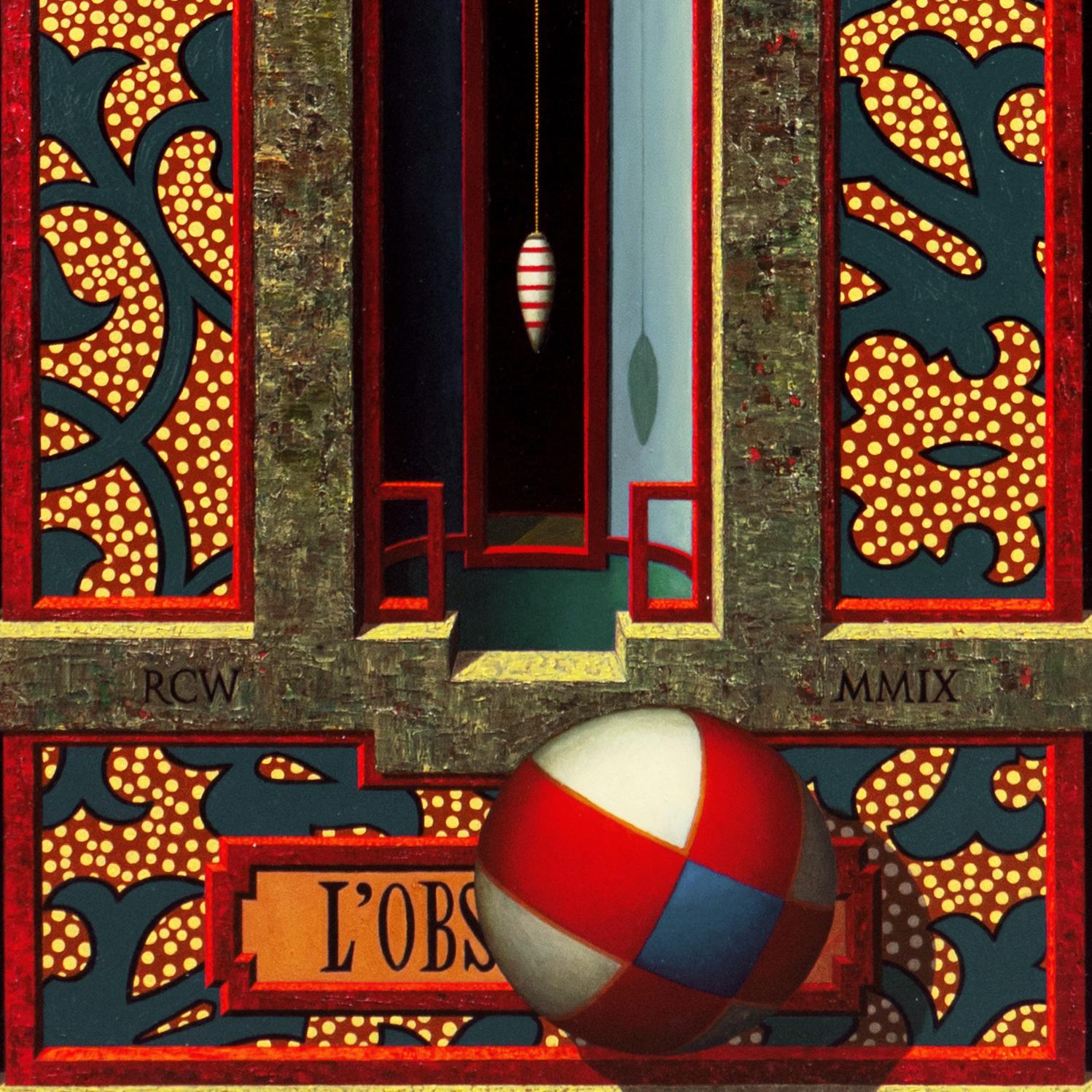 L'Obscurité', Trompe L'oeil, Newport Art Museum, Frye Museum, RISD, Yale - Abstract Painting Marrone di Richard Whitten