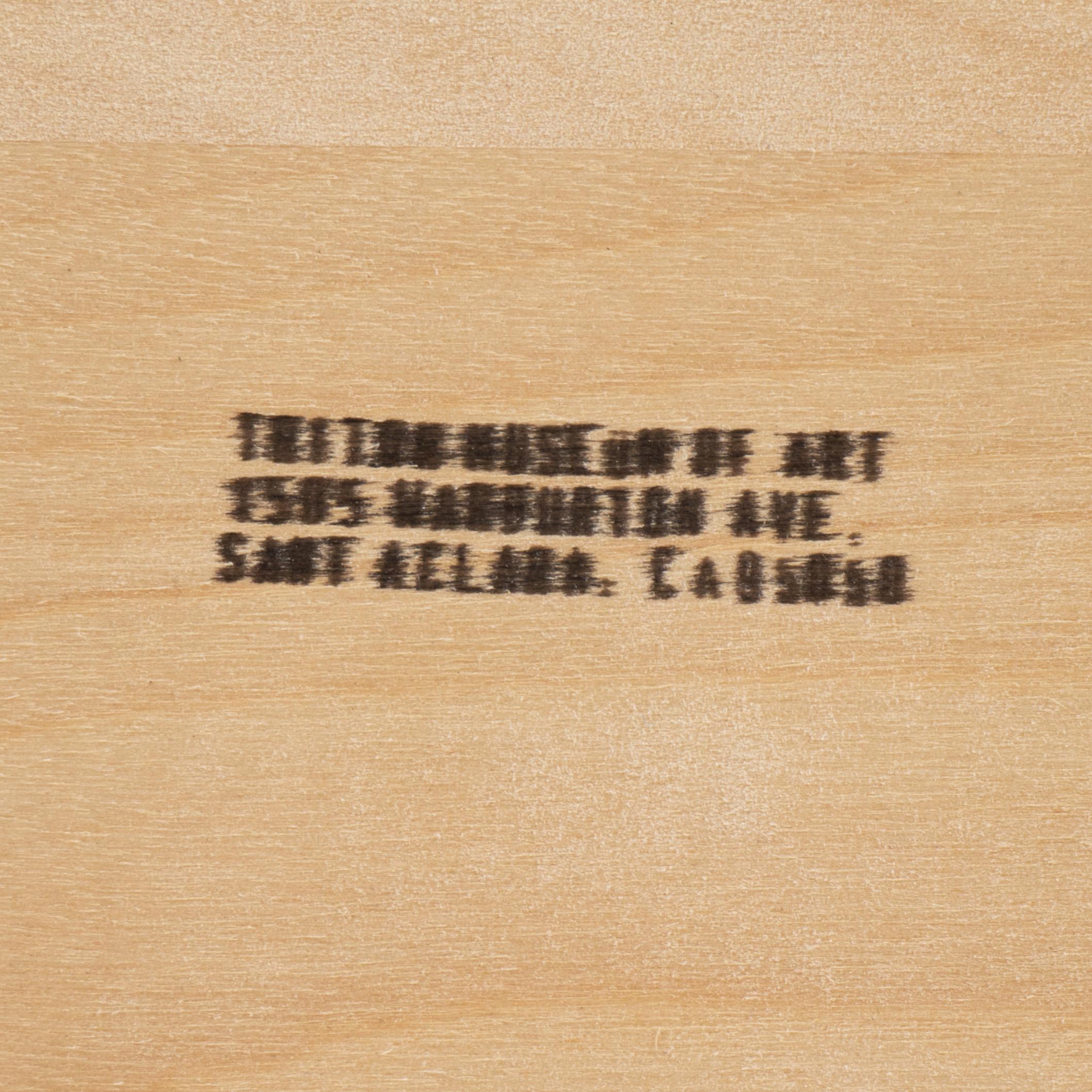 Initialed lower left, 'RCW' for Richard Whitten (American, born 1958) and dated, lower right, in Roman numerals, 2009.  Formerly in the collection of the Triton Art Museum, Santa Clara, California.

Whitten's early work may loosely be termed