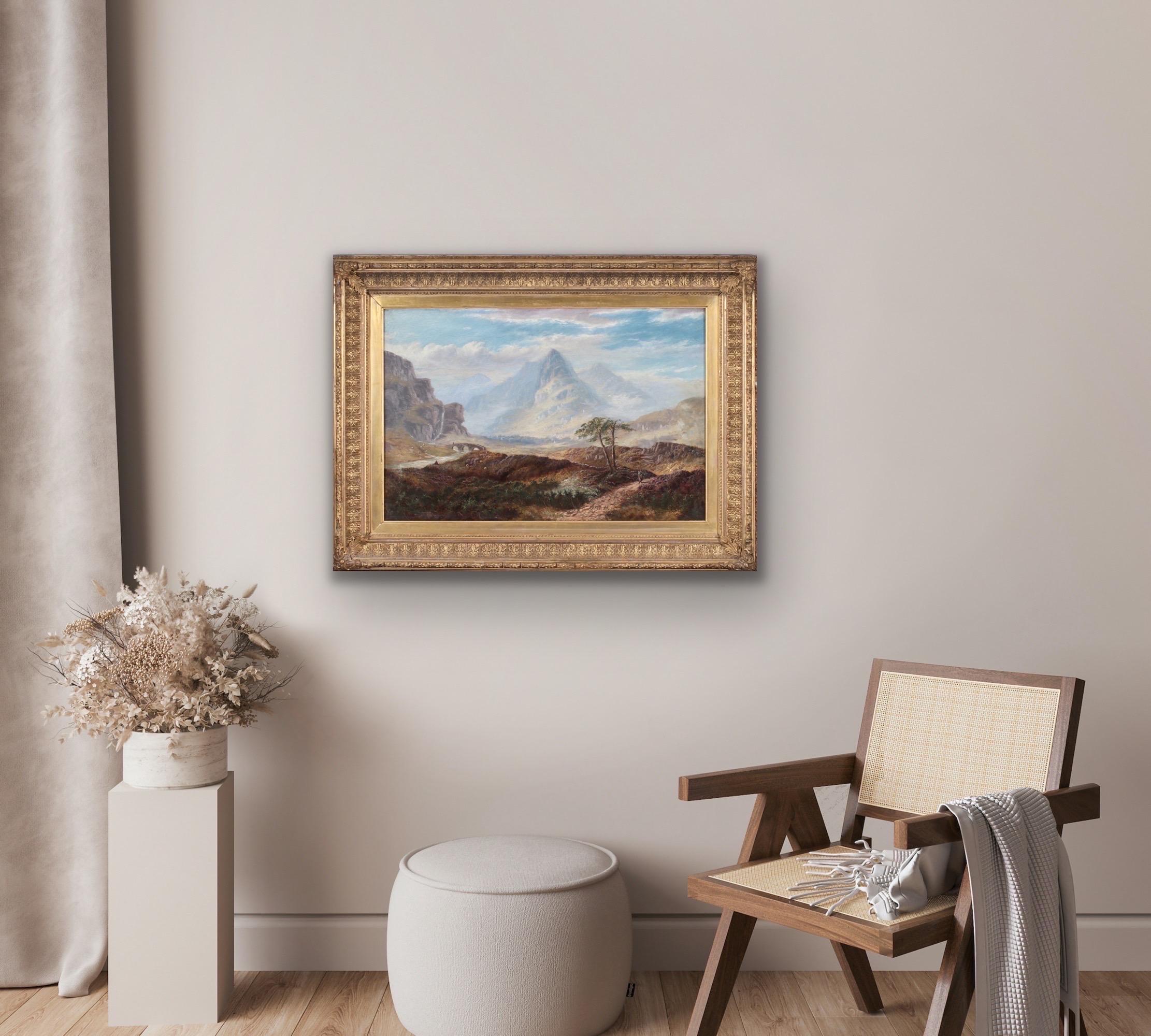 Huge 19th century Victorian oil landscape - Summer in the Highlands 4