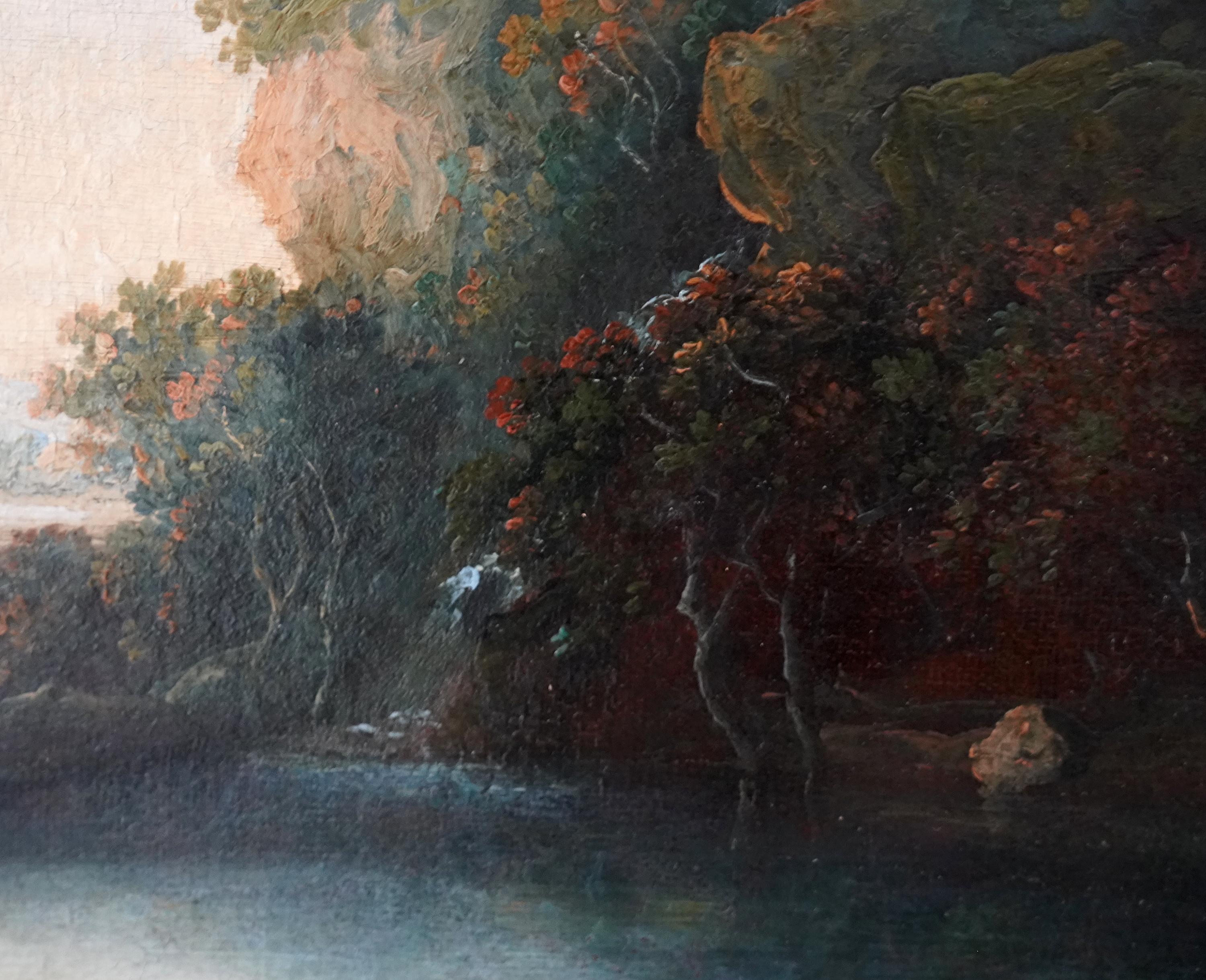 Capriccio Tivoli Landscape - peinture à l'huile de maître britannique du 18e siècle en vente 7