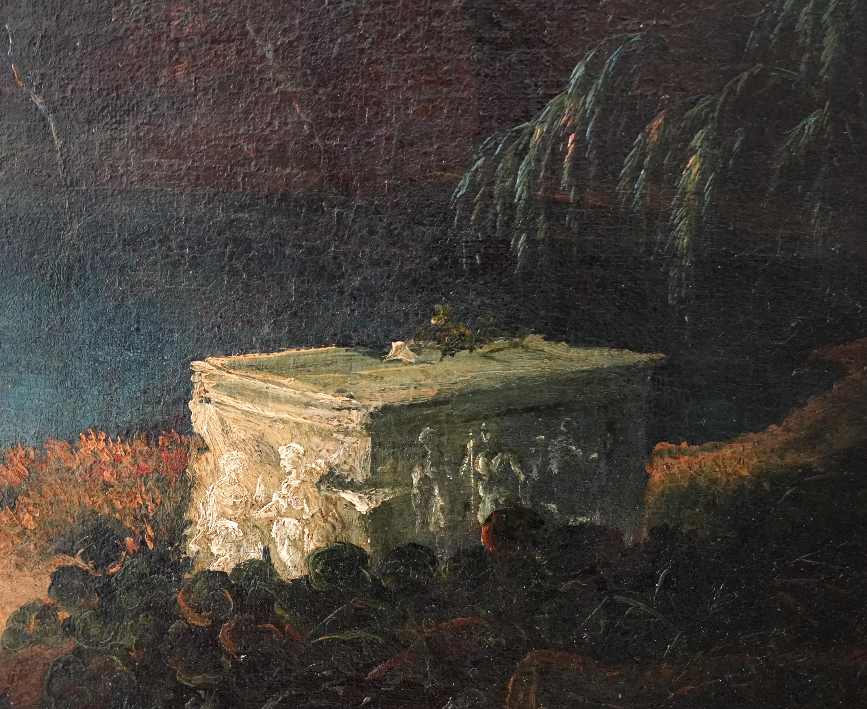 Capriccio Tivoli Landscape - peinture à l'huile de maître britannique du 18e siècle en vente 8