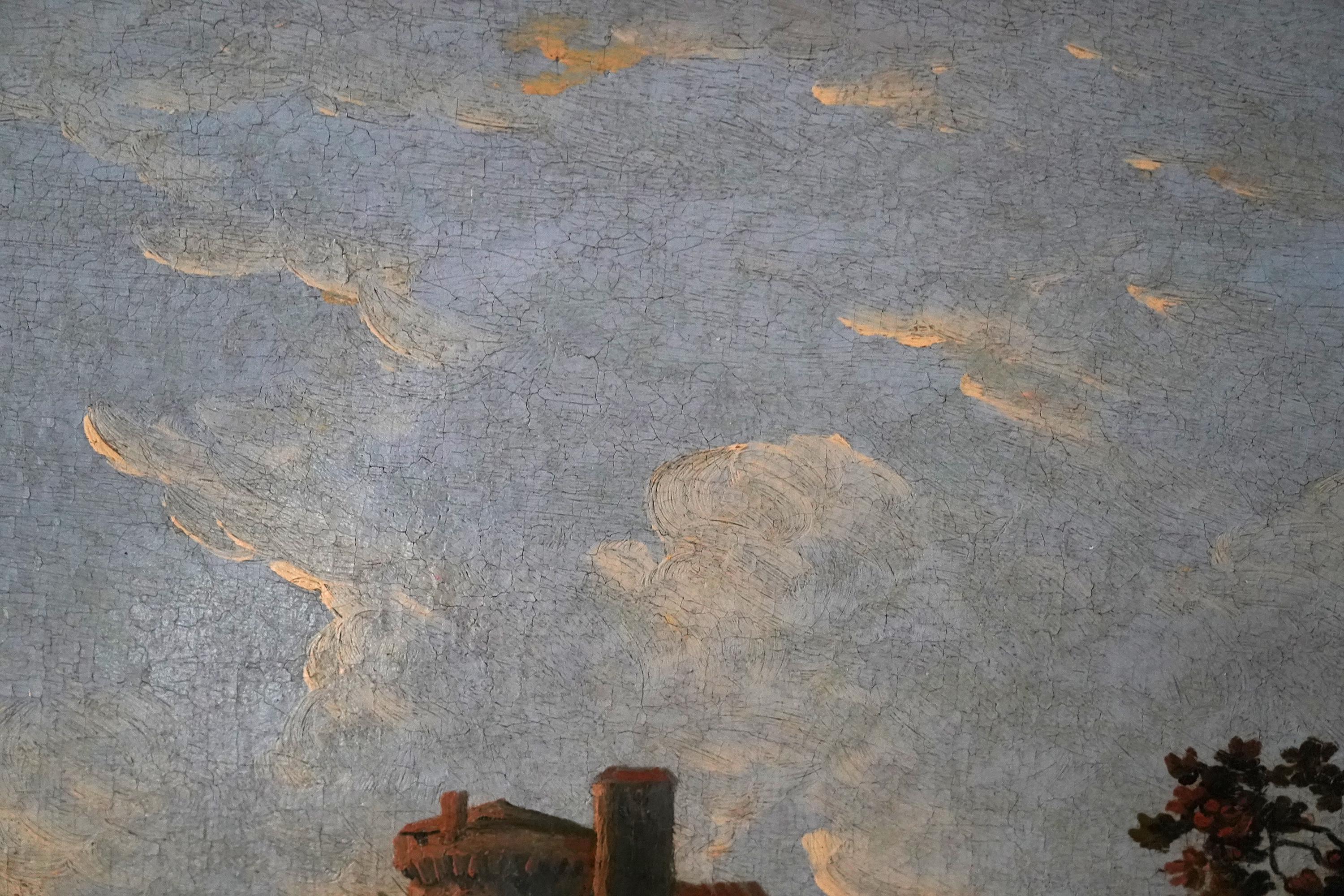 Capriccio Tivoli Landscape - peinture à l'huile de maître britannique du 18e siècle en vente 9