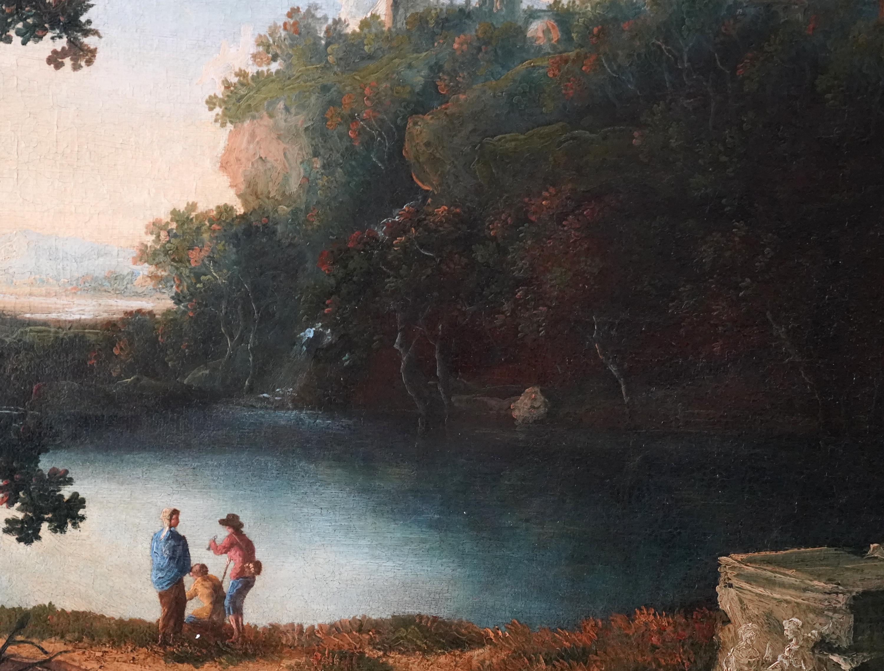 Capriccio Tivoli Landscape - peinture à l'huile de maître britannique du 18e siècle en vente 2