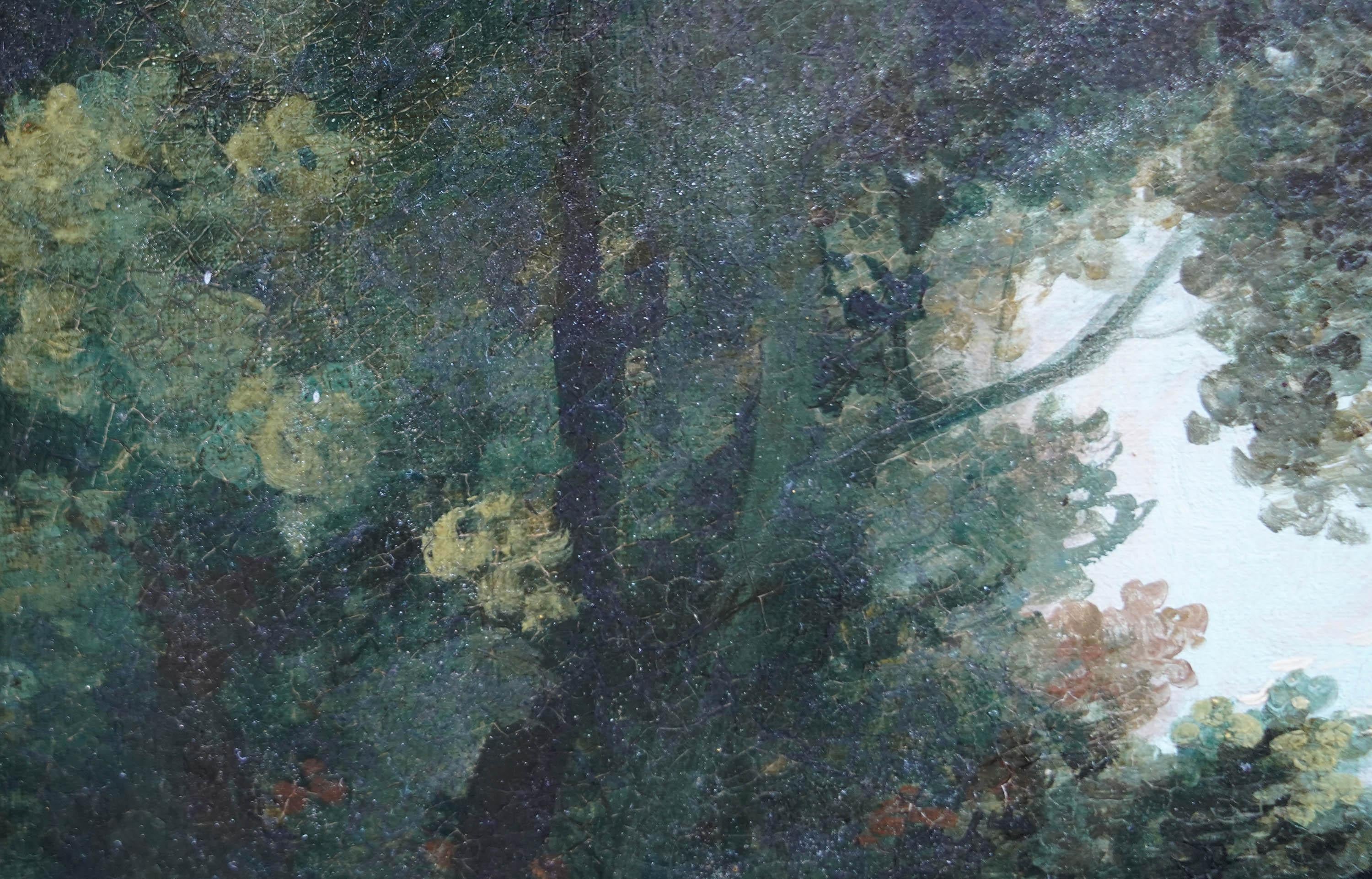 Liebespaar in der Landschaft - Britisches Ölgemälde der pastoralen Kunst des 18. im Angebot 11