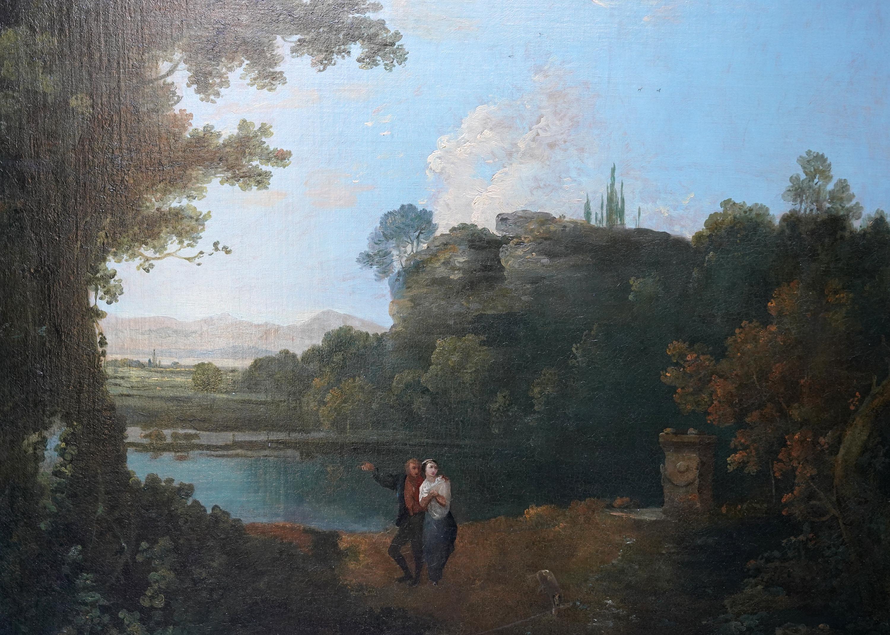 Liebespaar in der Landschaft - Britisches Ölgemälde der pastoralen Kunst des 18. (Alte Meister), Painting, von Richard Wilson