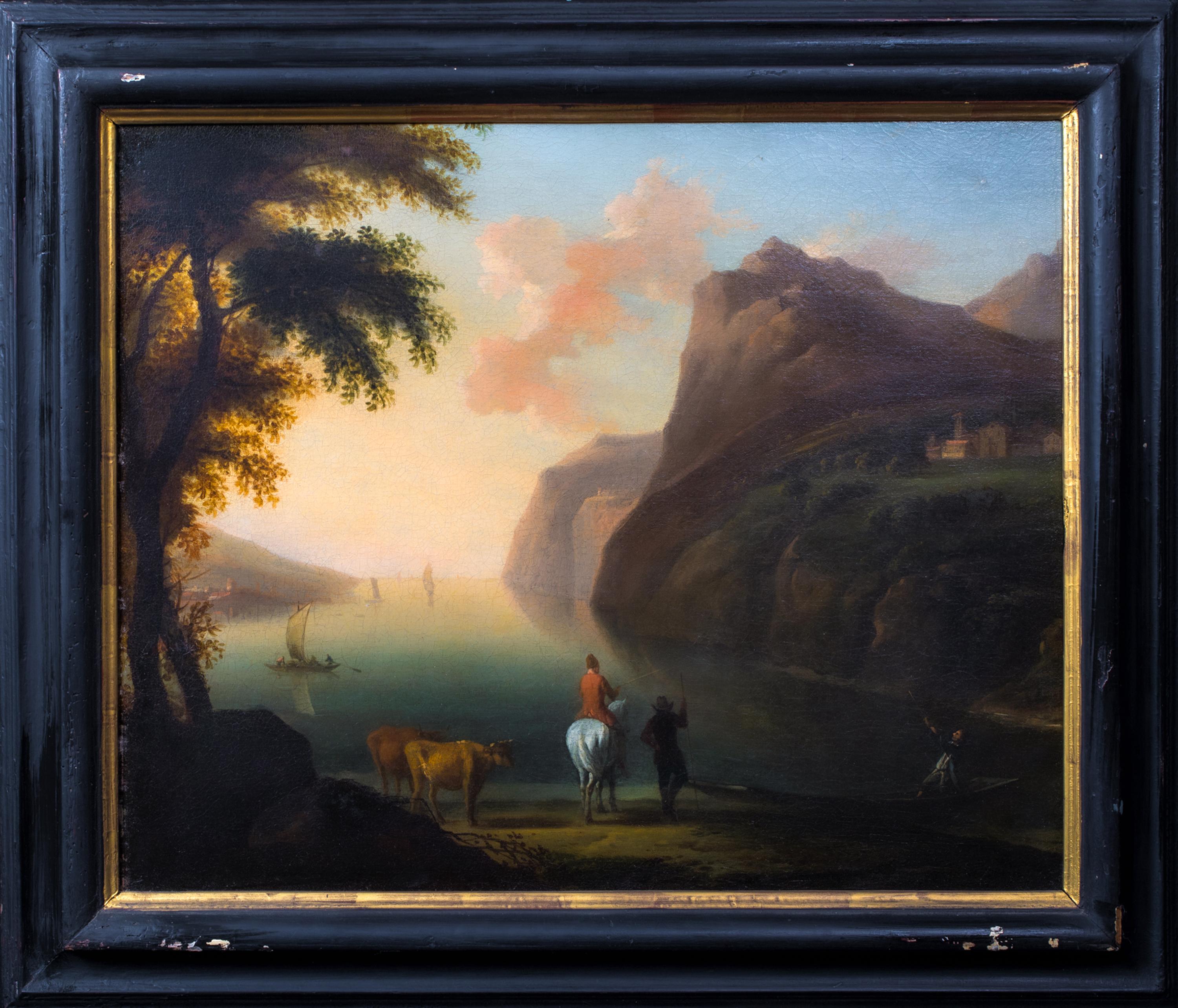 Richard Wilson Landscape Painting - River Landscape At Sunset, 18th Century 