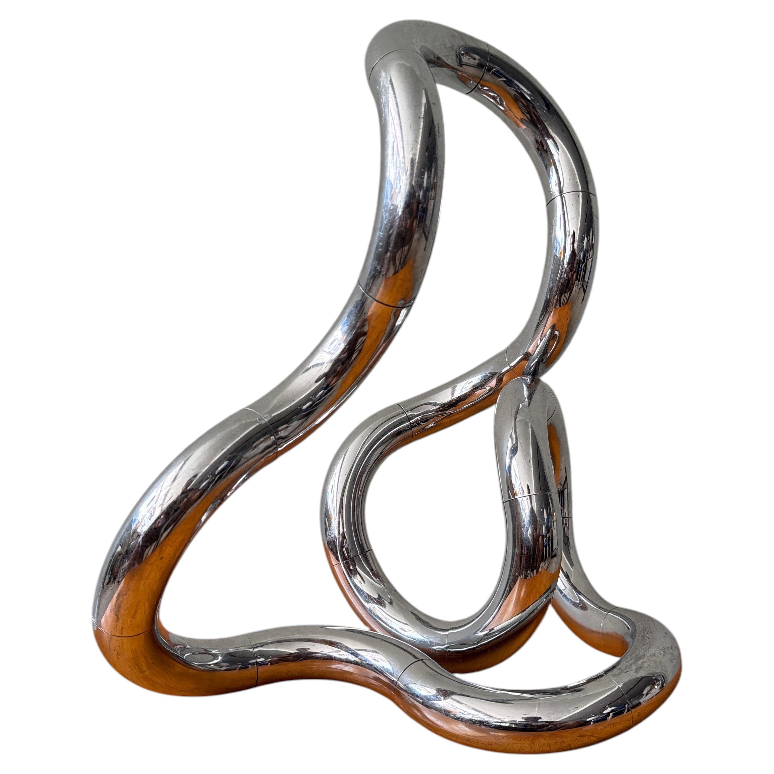 Richard X. Zawitz Large Chrome Tangle Kinetic Sculpture Postmodern Design 1981