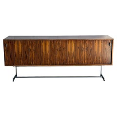 Richard Young for Merrow Associates Rosewood Sideboard Credenza Chrome Base