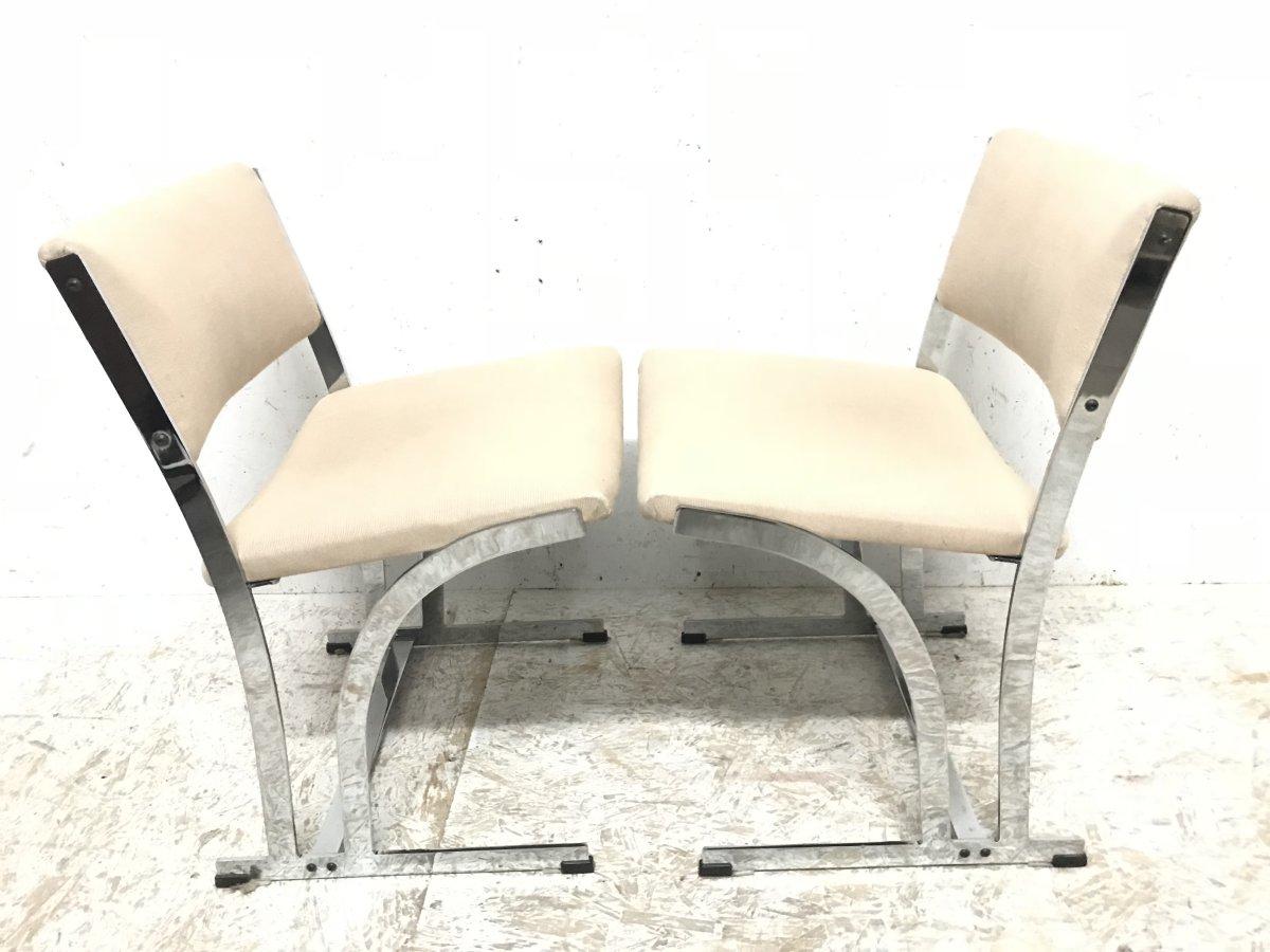 Steel Richard Young Merrow Associates A Chrome Dining Table & a Set of 8, 160z Chairs For Sale