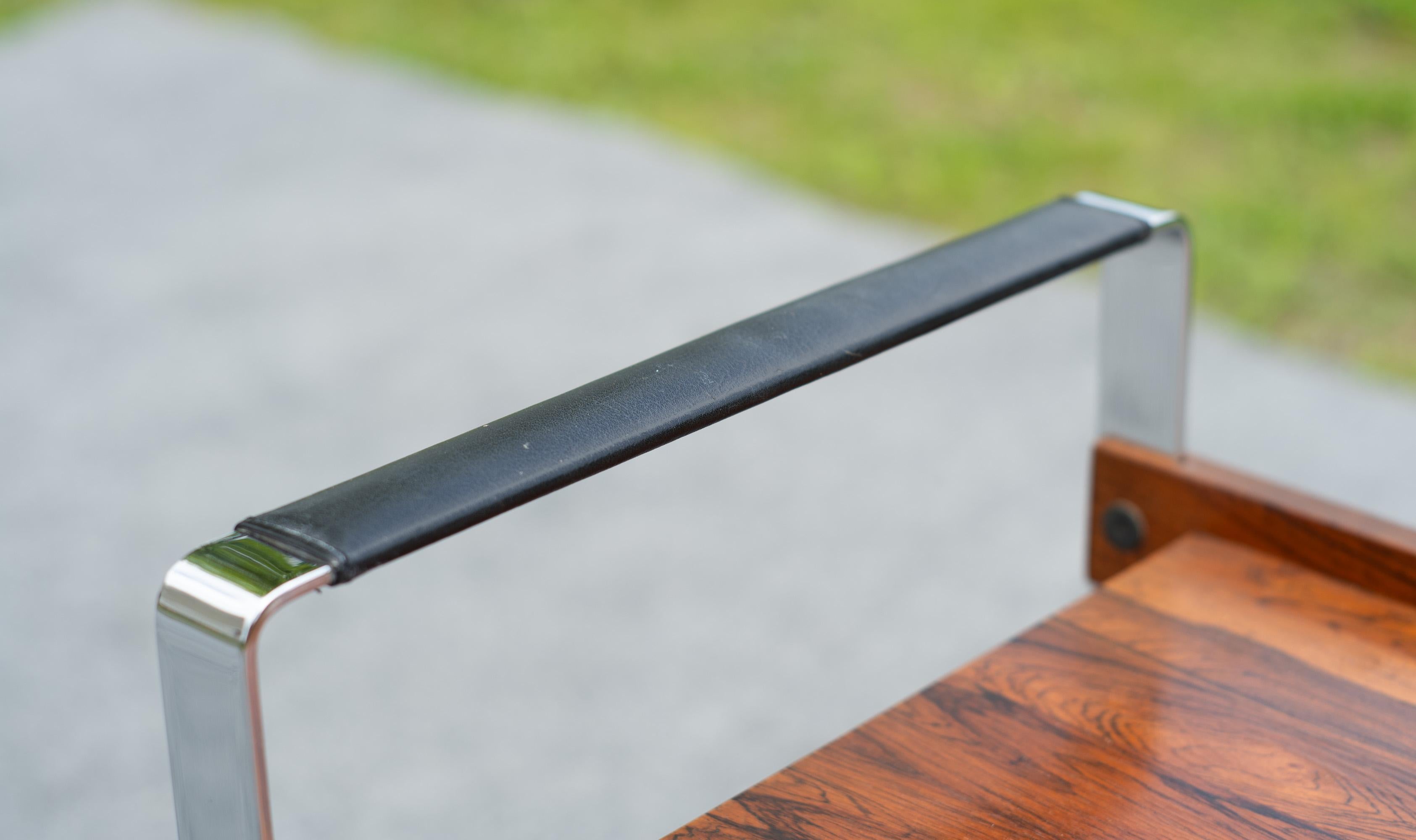 Richard Young - Merrow Associates Palisanderholz und verchromter Stahl, abgestufter MCM-Barwagen im Angebot 3