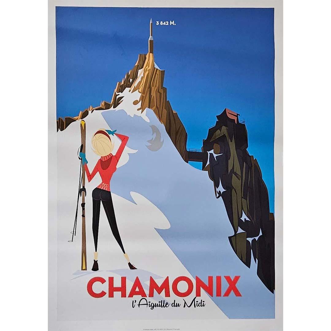 2012 original poster by Monsieur Z - Chamonix l'aiguille du Midi - Print by Richard Zielenkiewicz