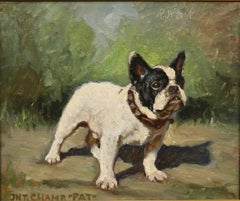 Portrait of a French Bulldog, International Champion "Pat", Signed