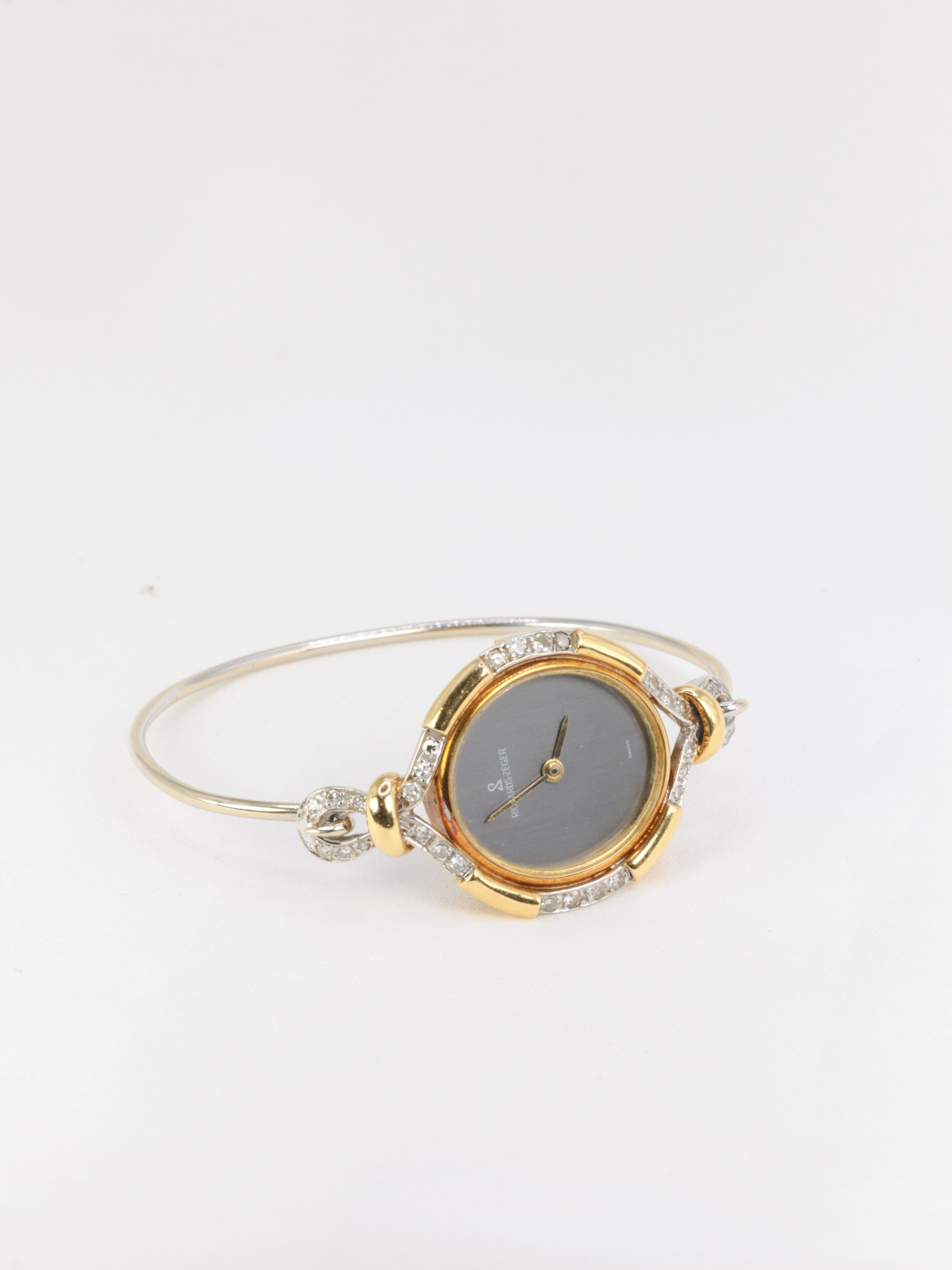 Richards Zeger Vintage Damenuhr in Gold und Diamanten (Rundschliff)