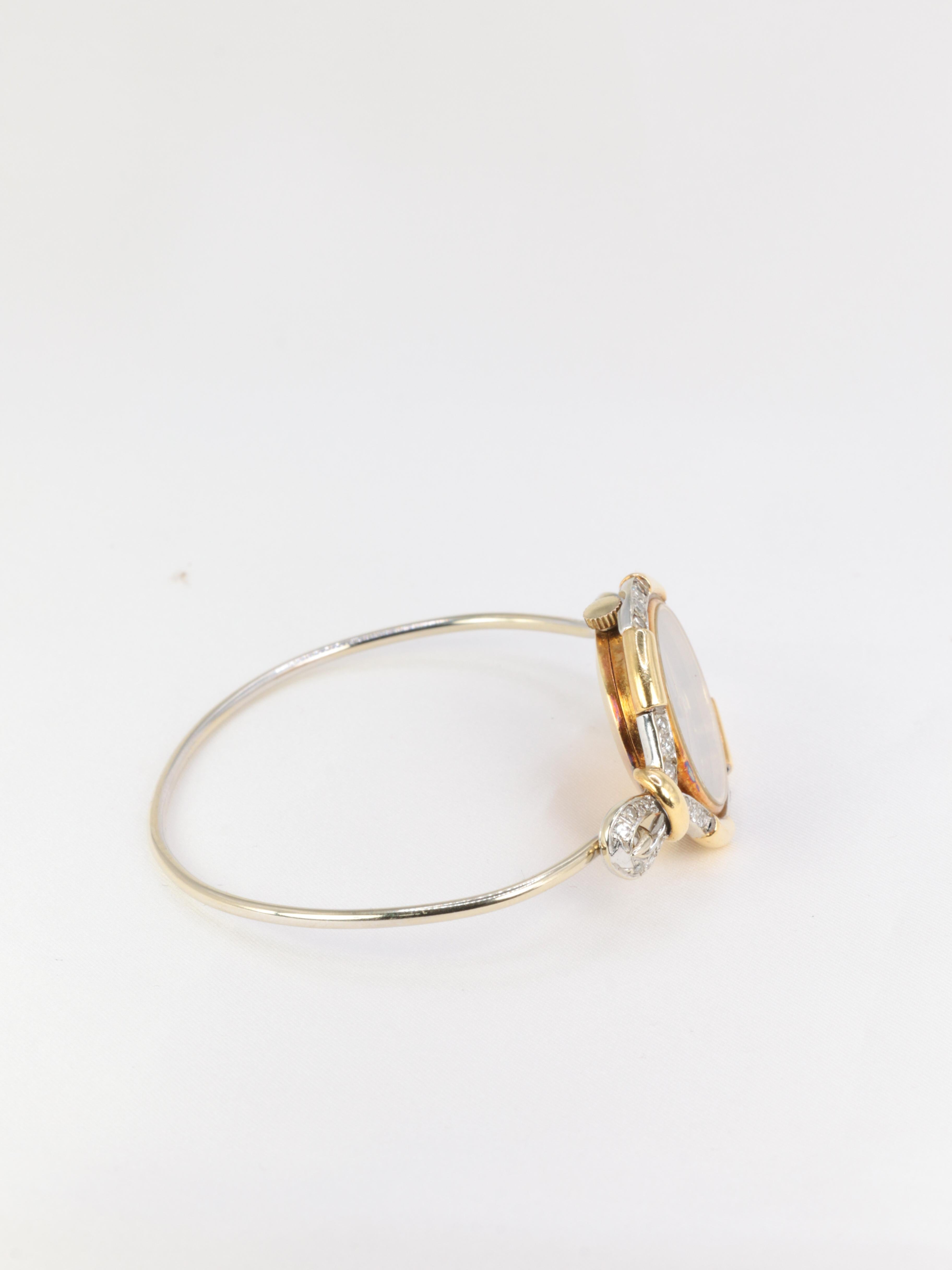 Richards Zeger Vintage Damenuhr in Gold und Diamanten im Zustand „Gut“ in PARIS, FR