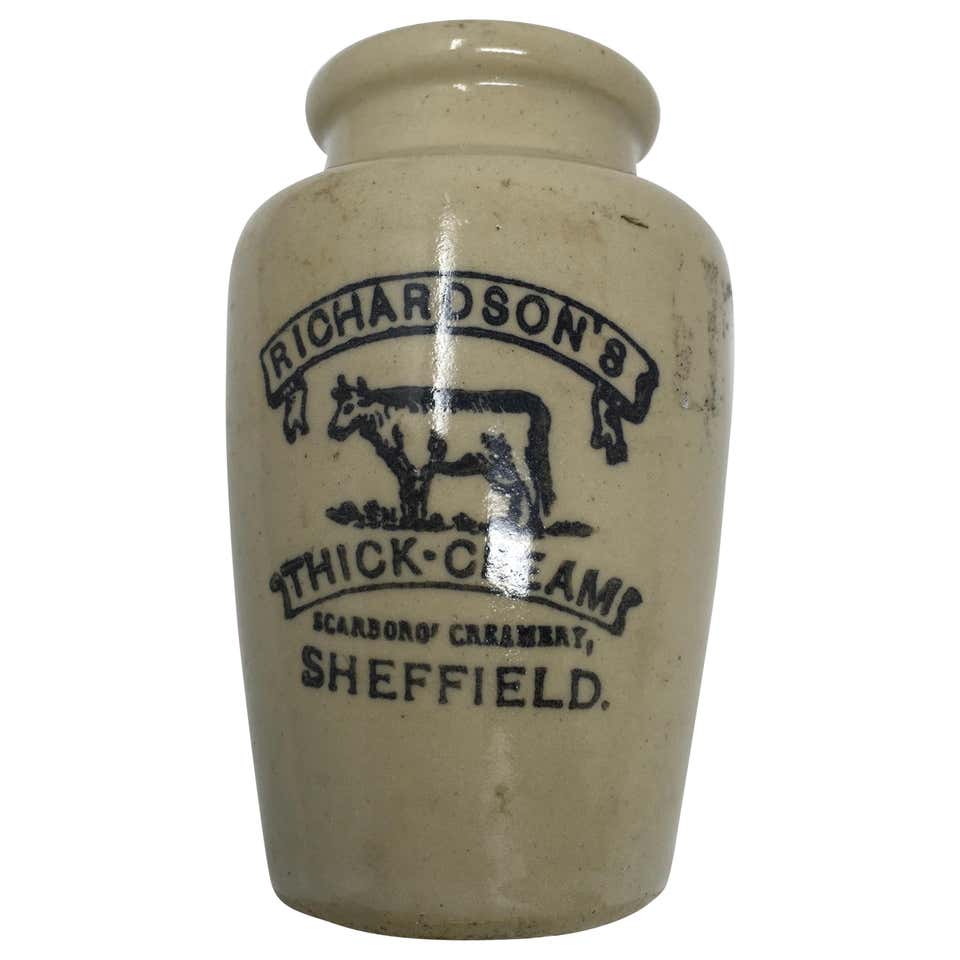 Richardsons Thick Cream Ironstone Advertising Jar For Sale At 1stdibs