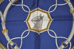 Richel (Paris) Golden Brown & Navy "Riding Gear" Silk Scarf