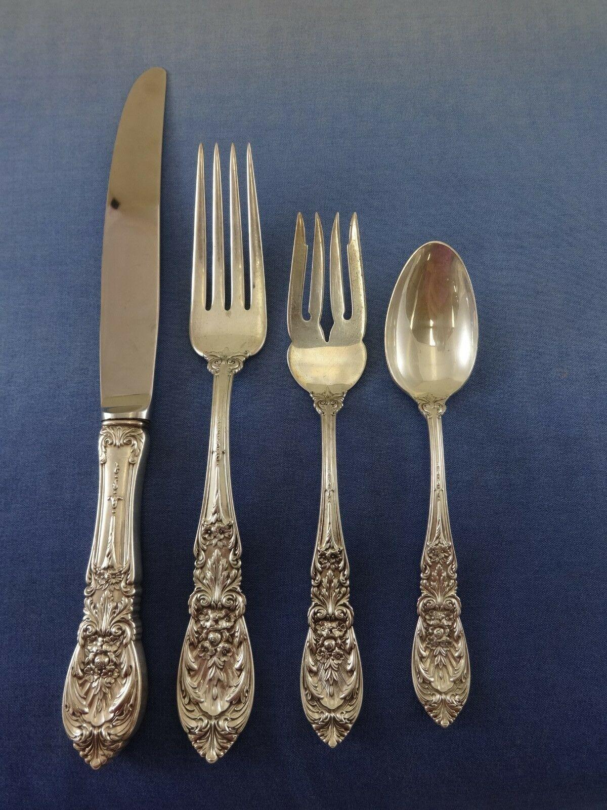 Richelieu by International Sterling Silver Dinner Flatware Set Service 45 Pieces In Excellent Condition For Sale In Big Bend, WI