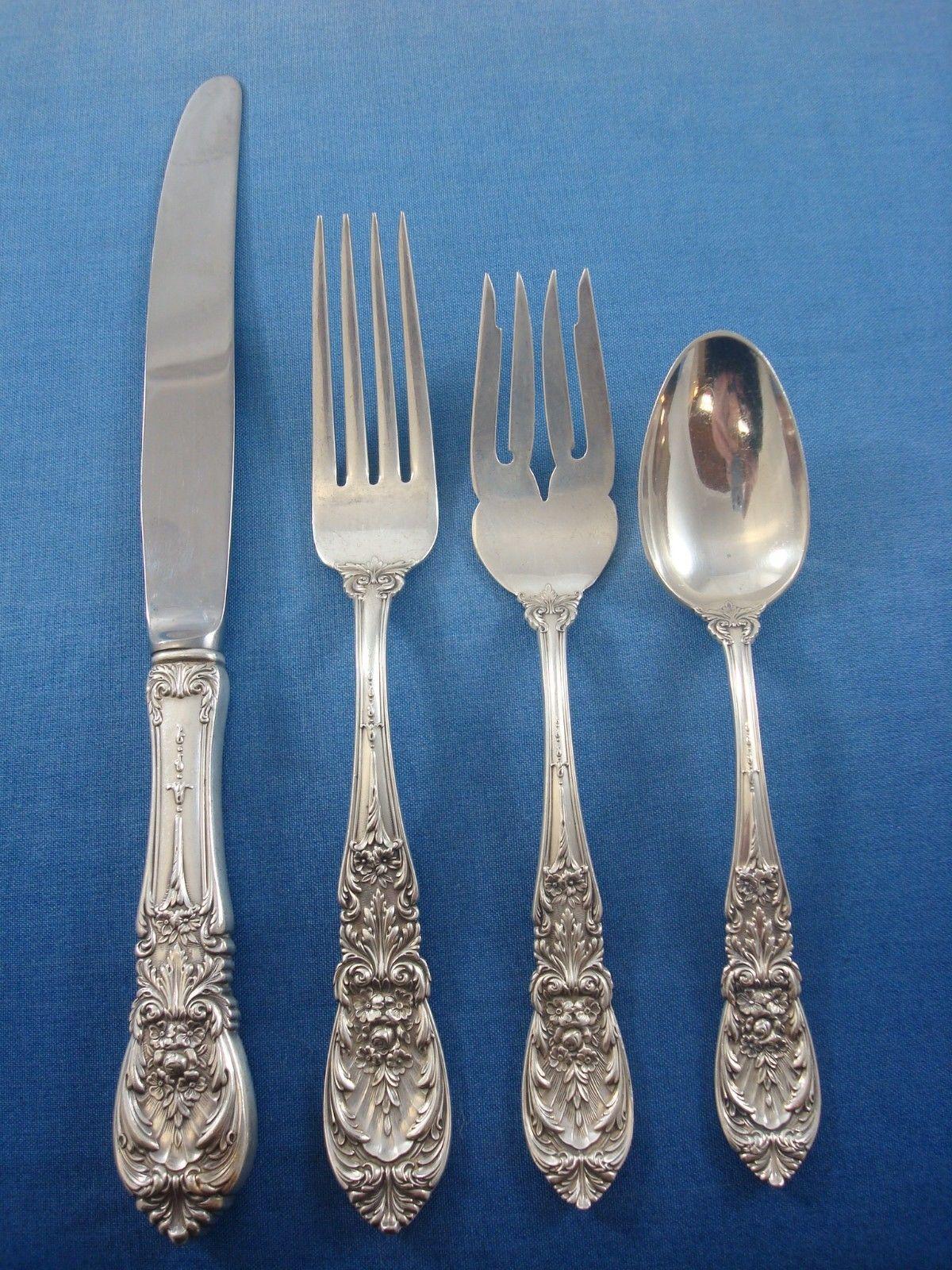 Richelieu by International Sterling Silver Flatware Set for 12 Service 77 Pieces In Excellent Condition For Sale In Big Bend, WI