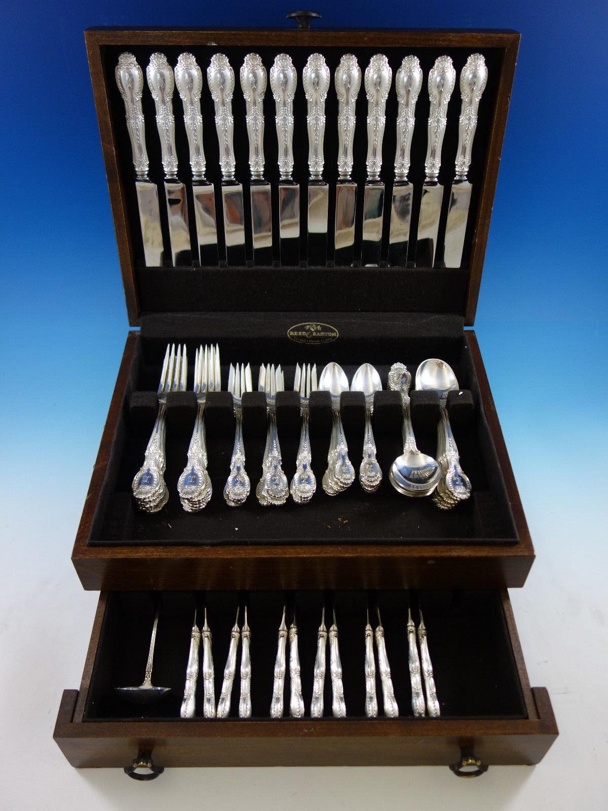 Dinner Size Richelieu by Tiffany & Co. sterling silver Flatware set, 73 pieces. This set includes:

12 Dinner Size Knives, 10 1/4