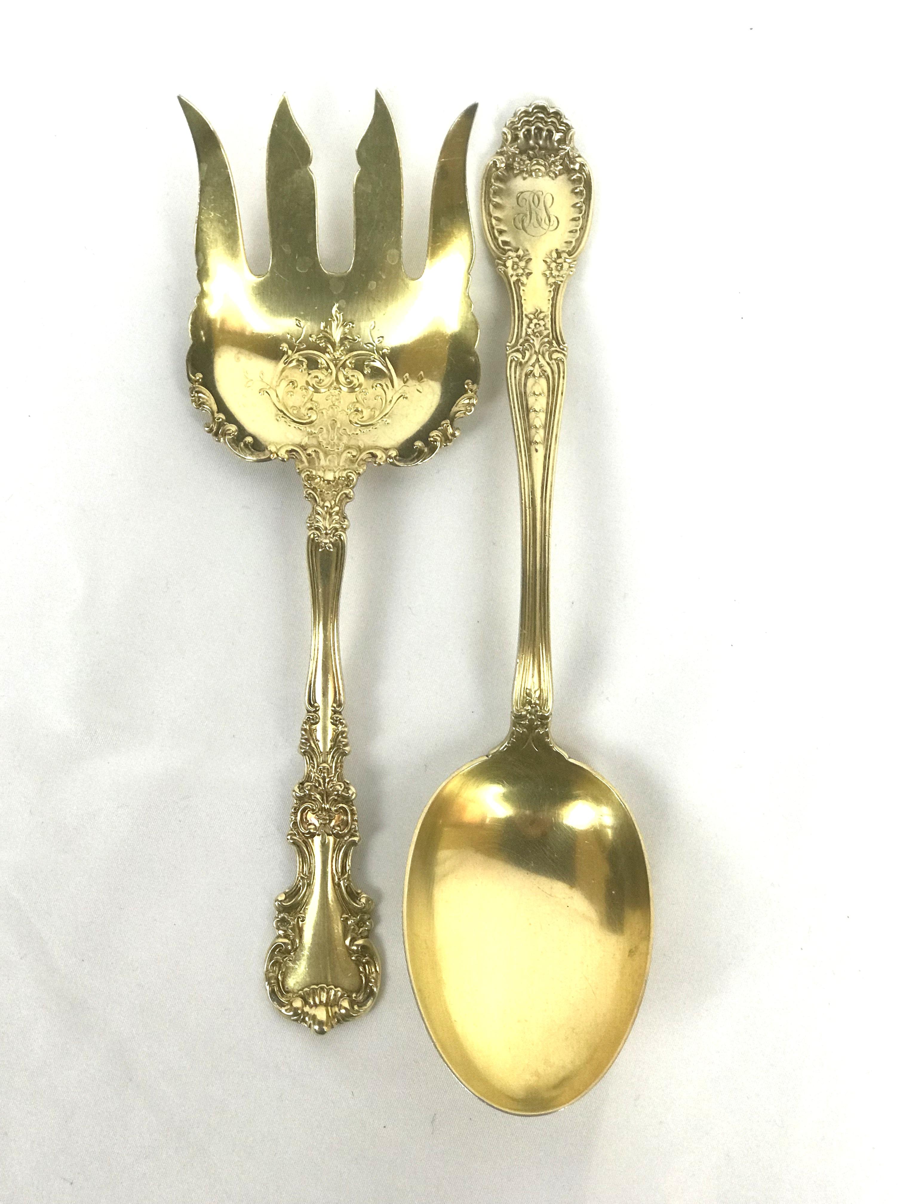 Richelieu Gold Vermeil by Tiffany Sterling Silver Flatware, 196 Pieces 4