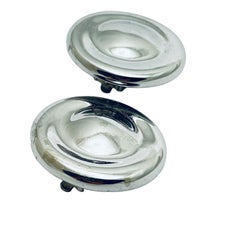 RICHELIEU signed silver tone designer clip on earrings