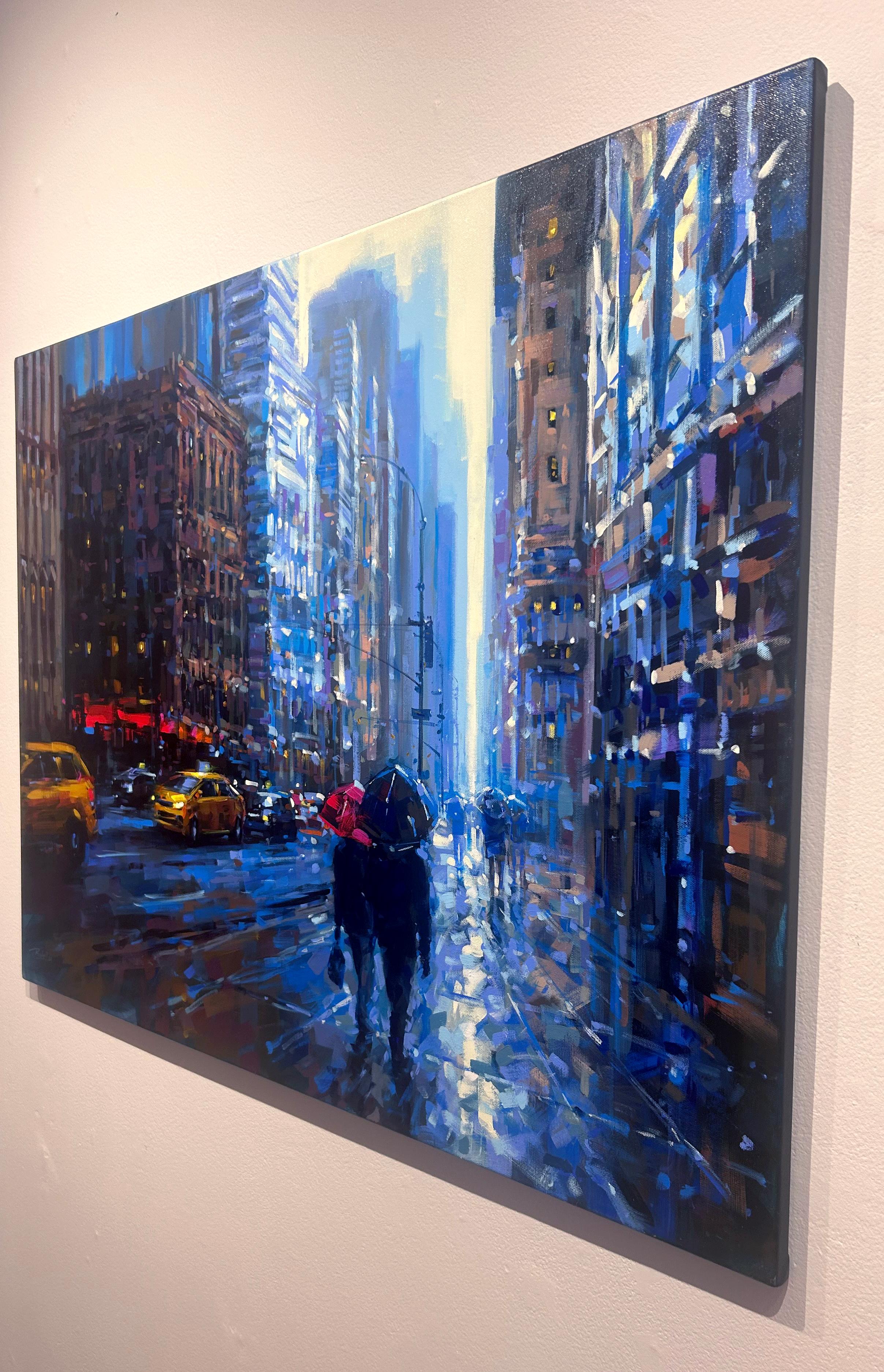 Richell Castellon, „Stadt Synergy“, 30x40 Farbe Manhattan New York Ölgemälde 3