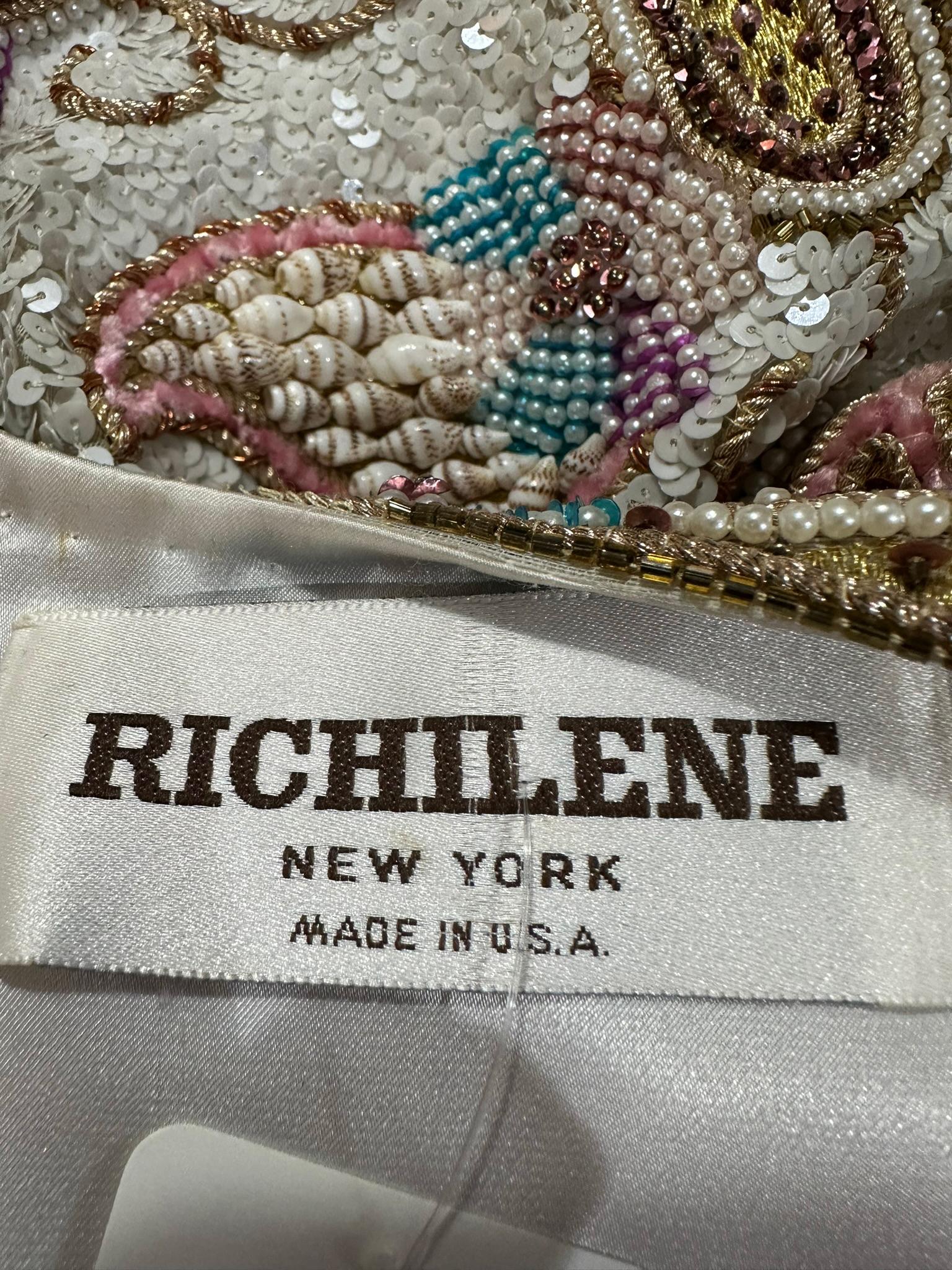 Richilene Heavily Beaded Evening Jacket with Sea Shells Beads Sequins 11