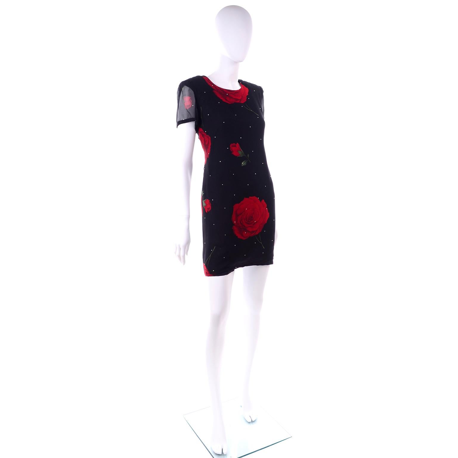 black red rose dress