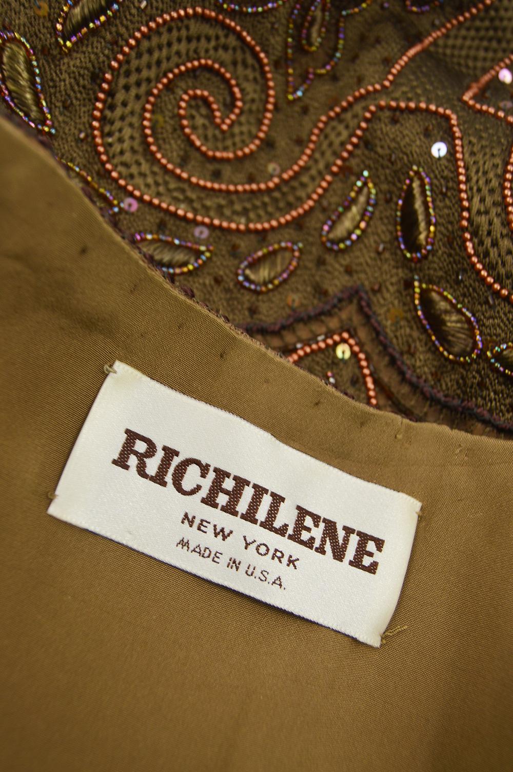 Richilene Vintage Intricately Beaded & Embroidered Shoulder Padded Trophy Jacket For Sale 4