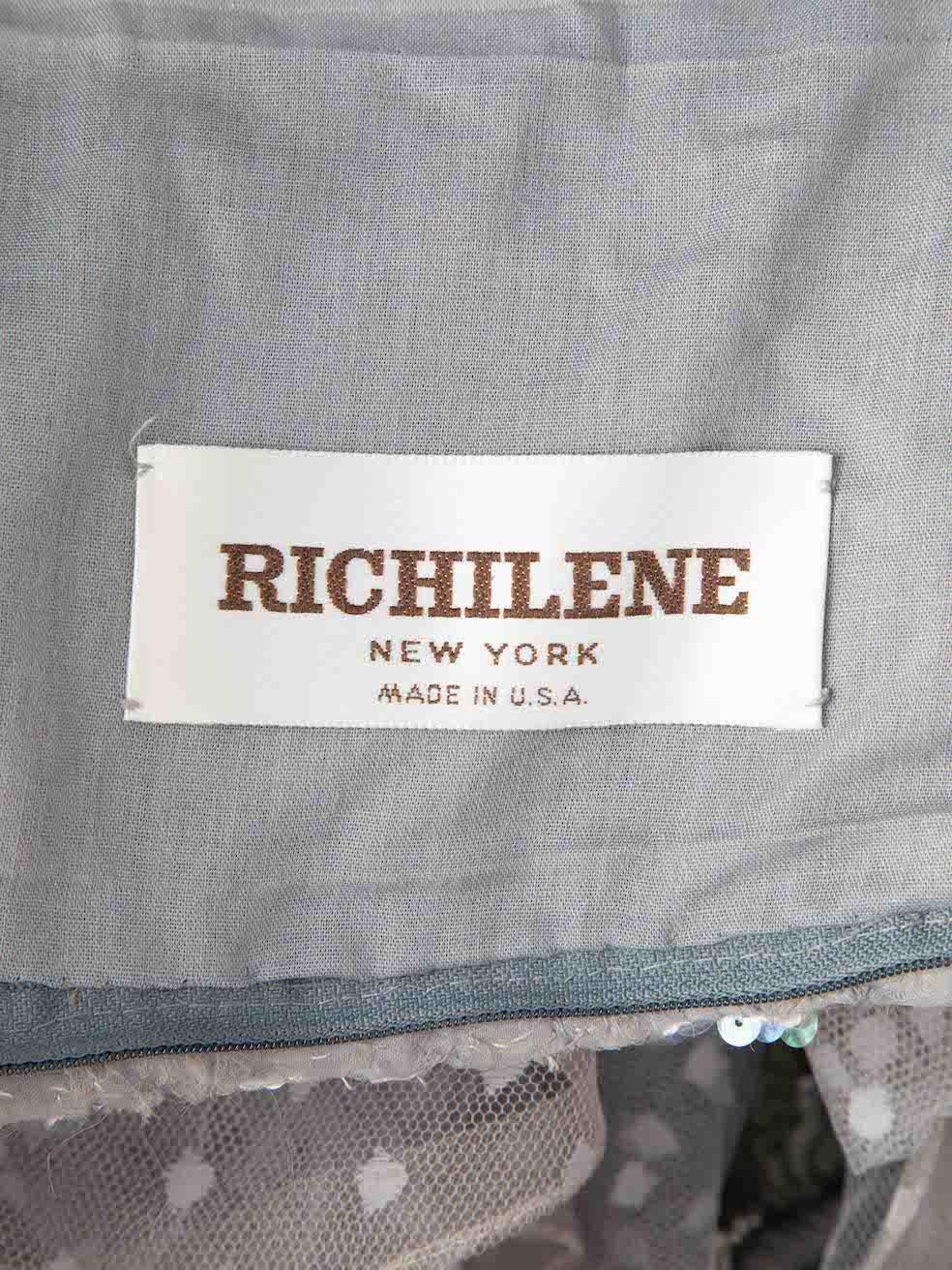 Richilene Women's Grey Strapless Beaded Gown & Shawl 3