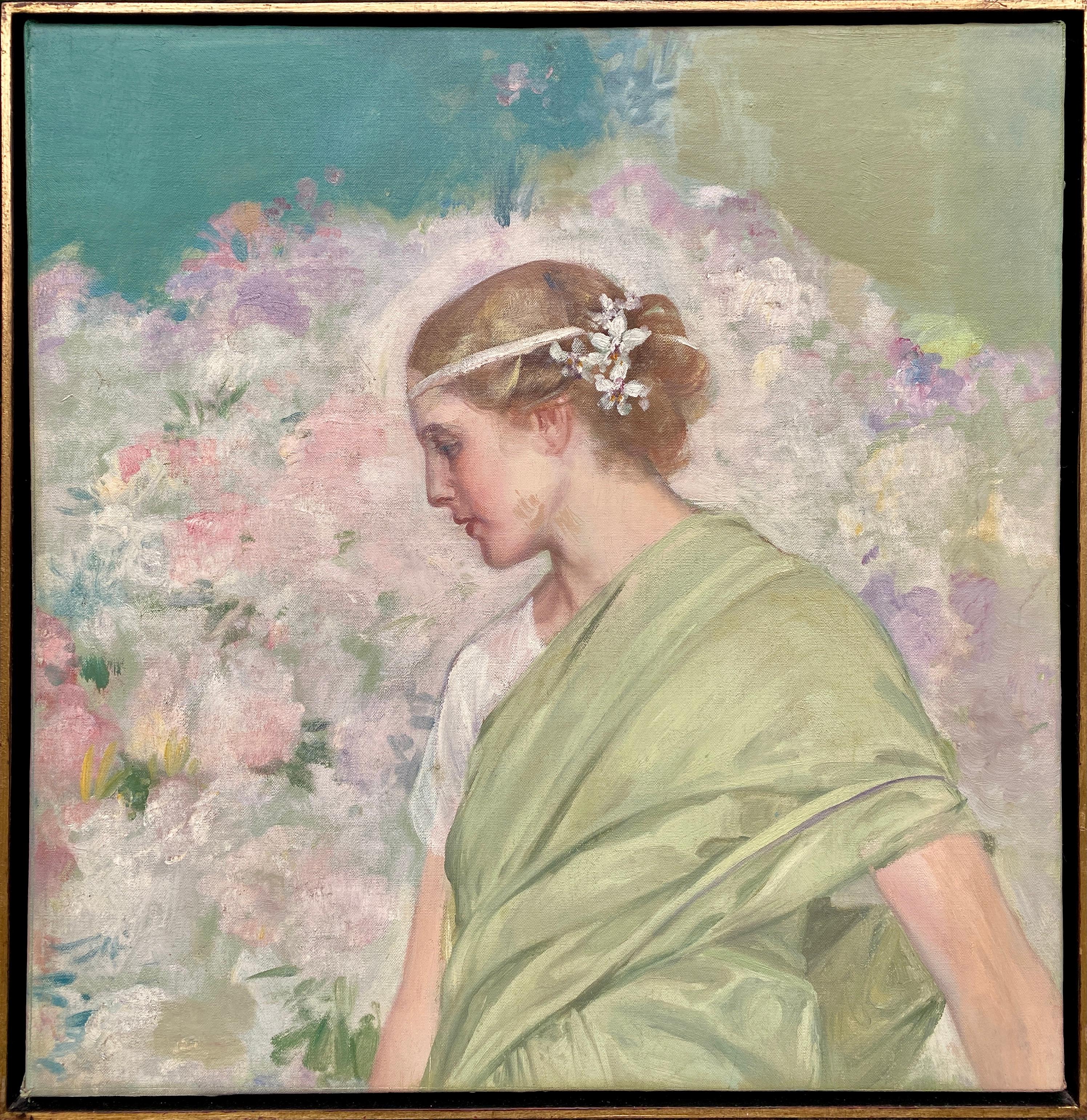 Portrait romantique, Herman Richir, Bruxelles 1866 - 1942, Peintre belge